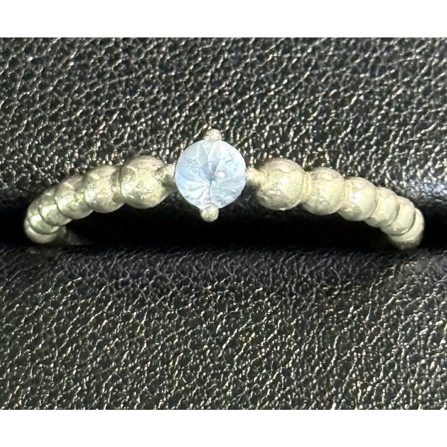 Pandora Sterling Silver Blue Topaz December Ring Size 9.00 M28