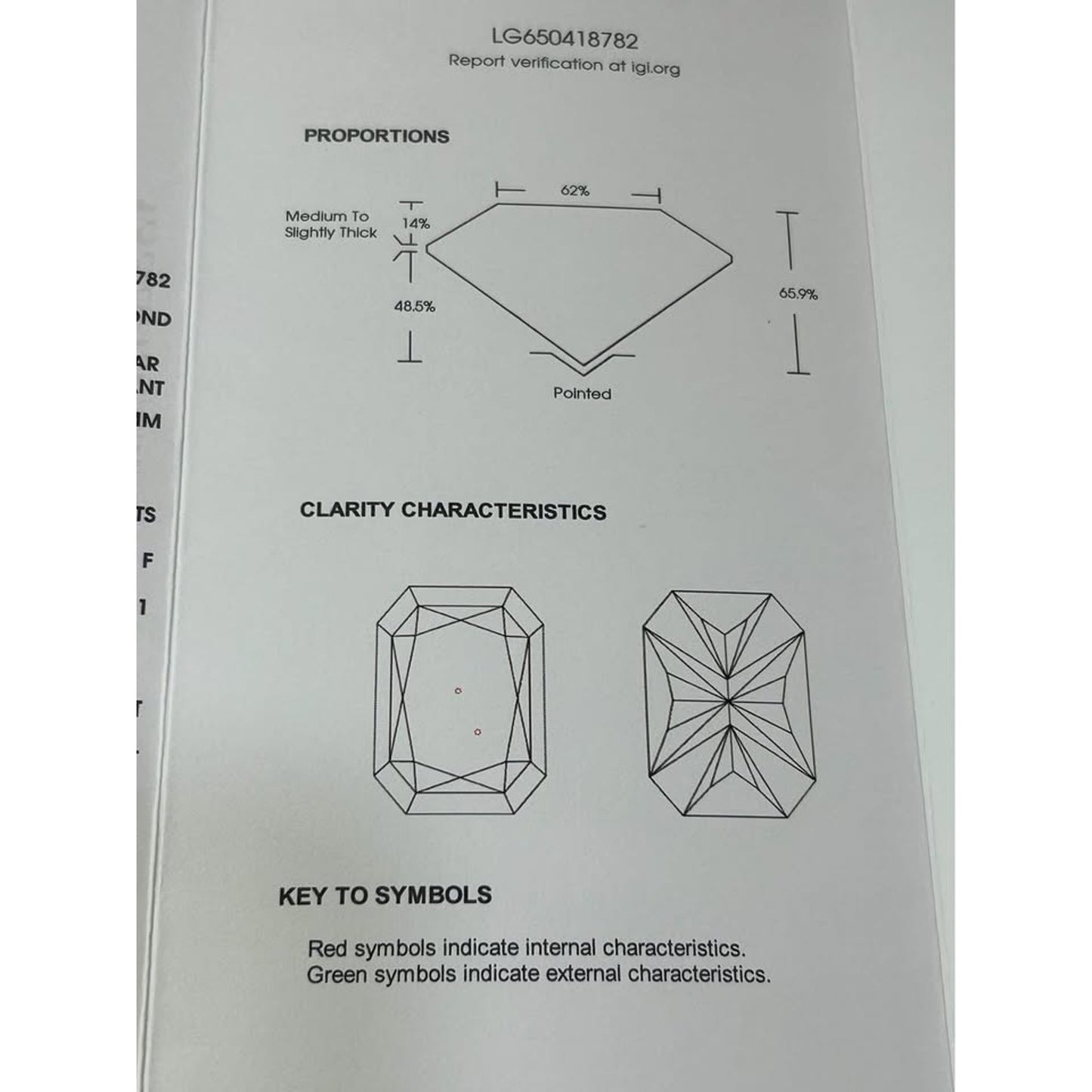 Loose 2.08 carat Lab Grown Diamond Radiant Cut F Color VS1 clarity IGI