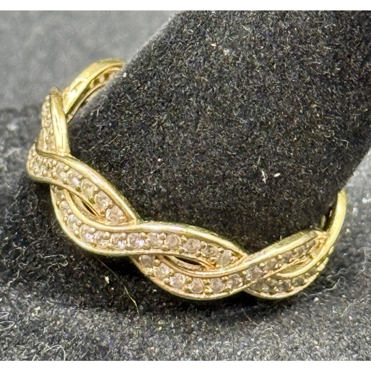 Gold Sterling Silver Cubic Zirconia Twist Ring Size 9.75 Q23