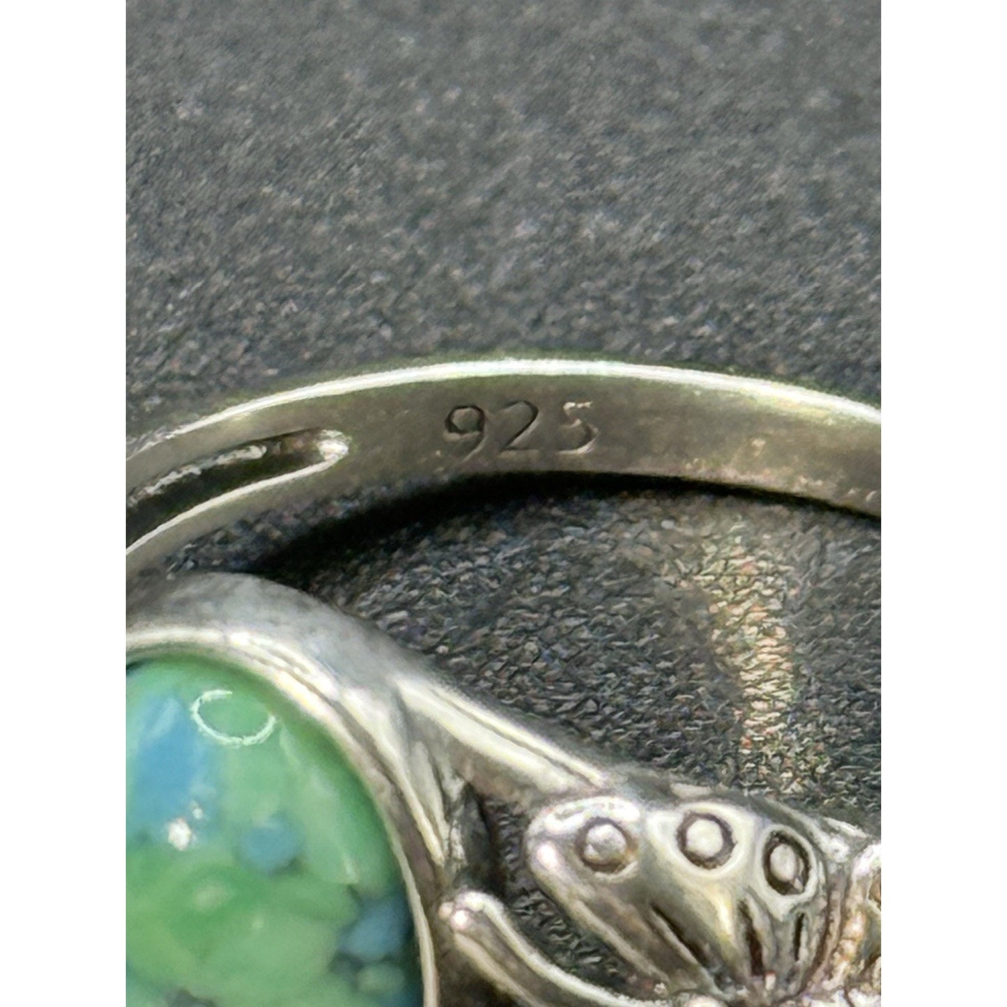 New Condition Sterling Silver Turquoise Butterfly Ring Size 7.00