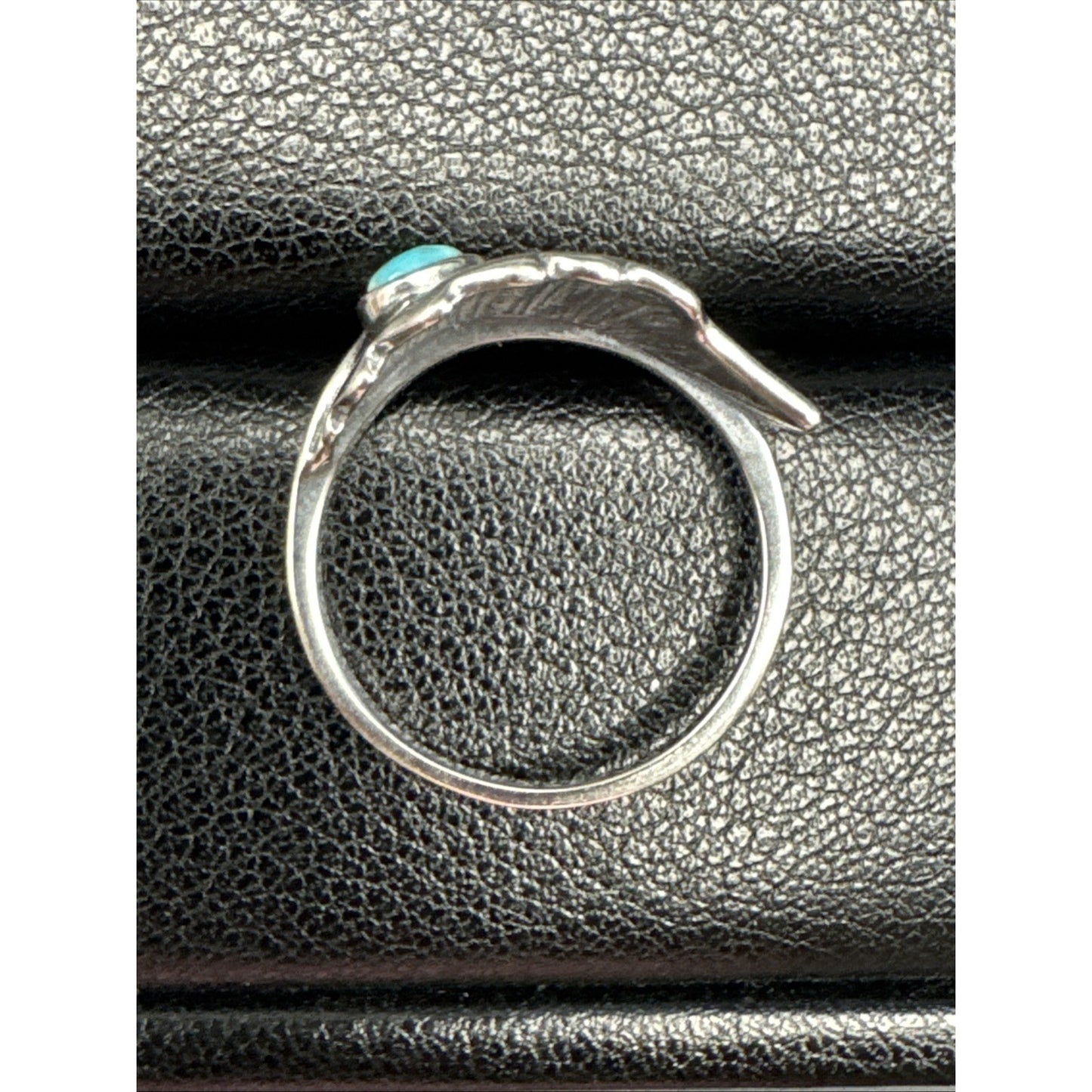 New Condition Sterling Silver Genuine Turquoise Leaf Ring Size 7