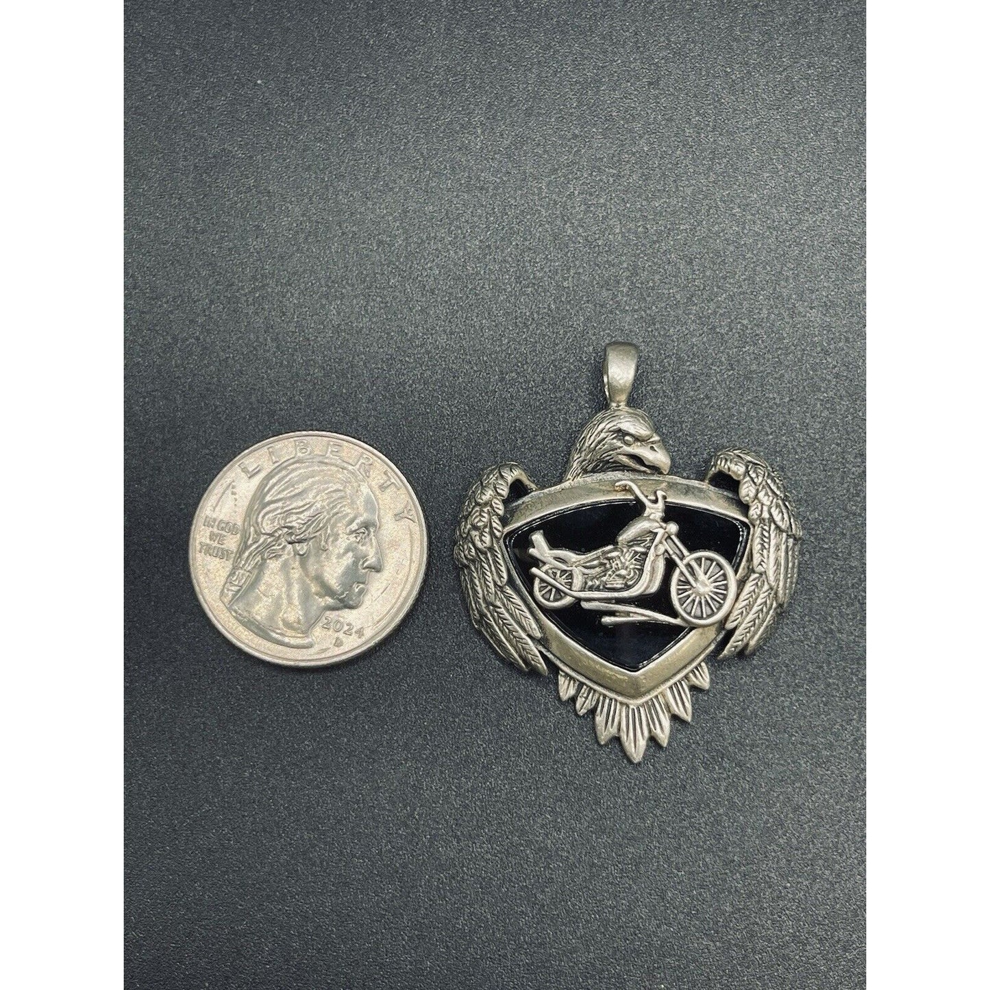 Vintage As Motorcycle Eagle “Live To Ride” Pendant 16 Grams J21