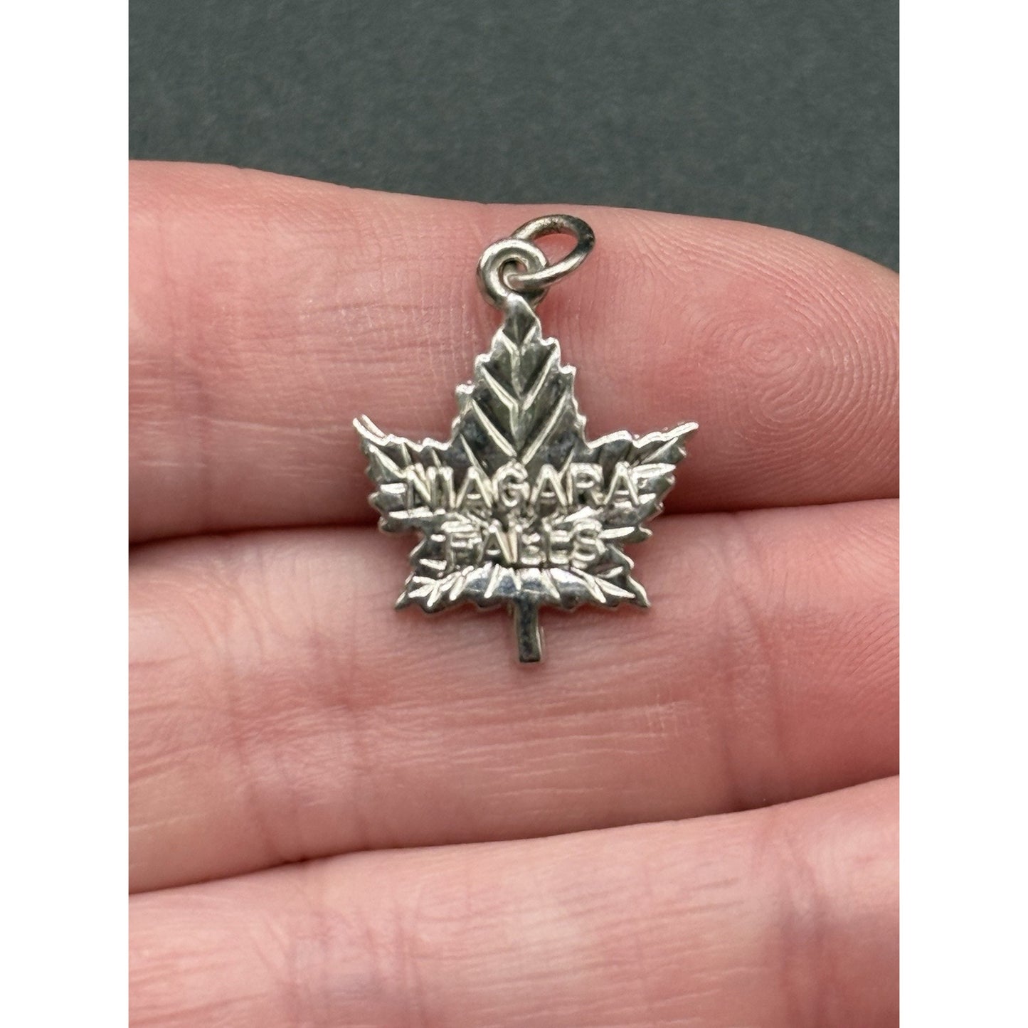 Niagara Falls Canada Maple Leaf Charm Rembrandt 925 N20