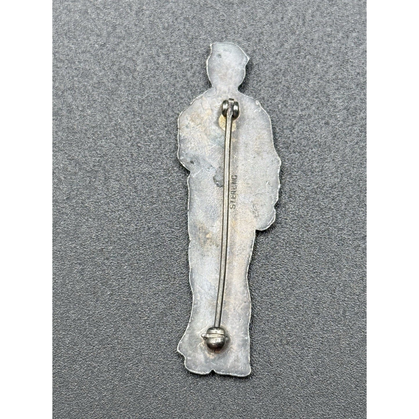 Vintage Sterling Silver US Navy Seaman Brooch Pin Enamel P19