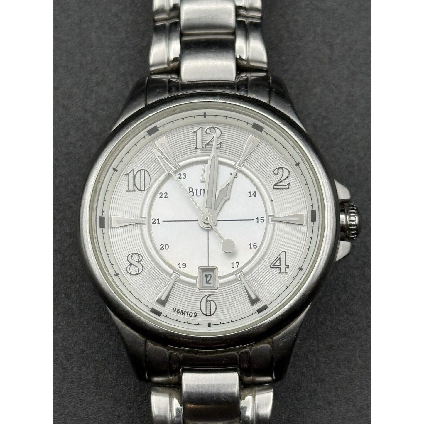 6” Bulova Ladies Watch Steel 36MM New Battery N12