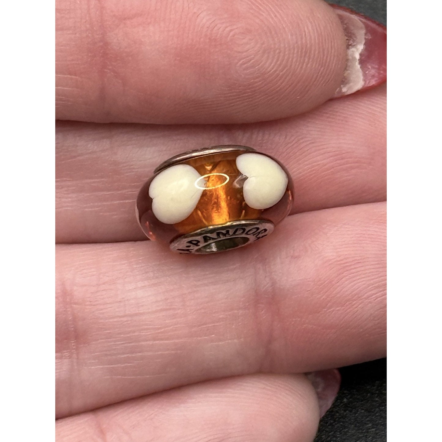 Pandora Sterling Silver Murano Heart Charm ALE 925 N19