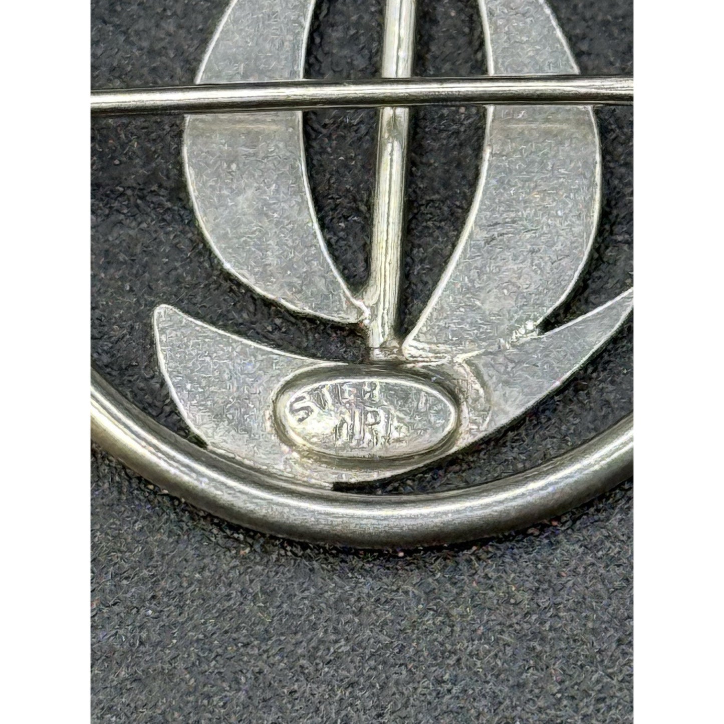 Vintage Modernist Sterling Silver Sail Boat Brooch Pin P5
