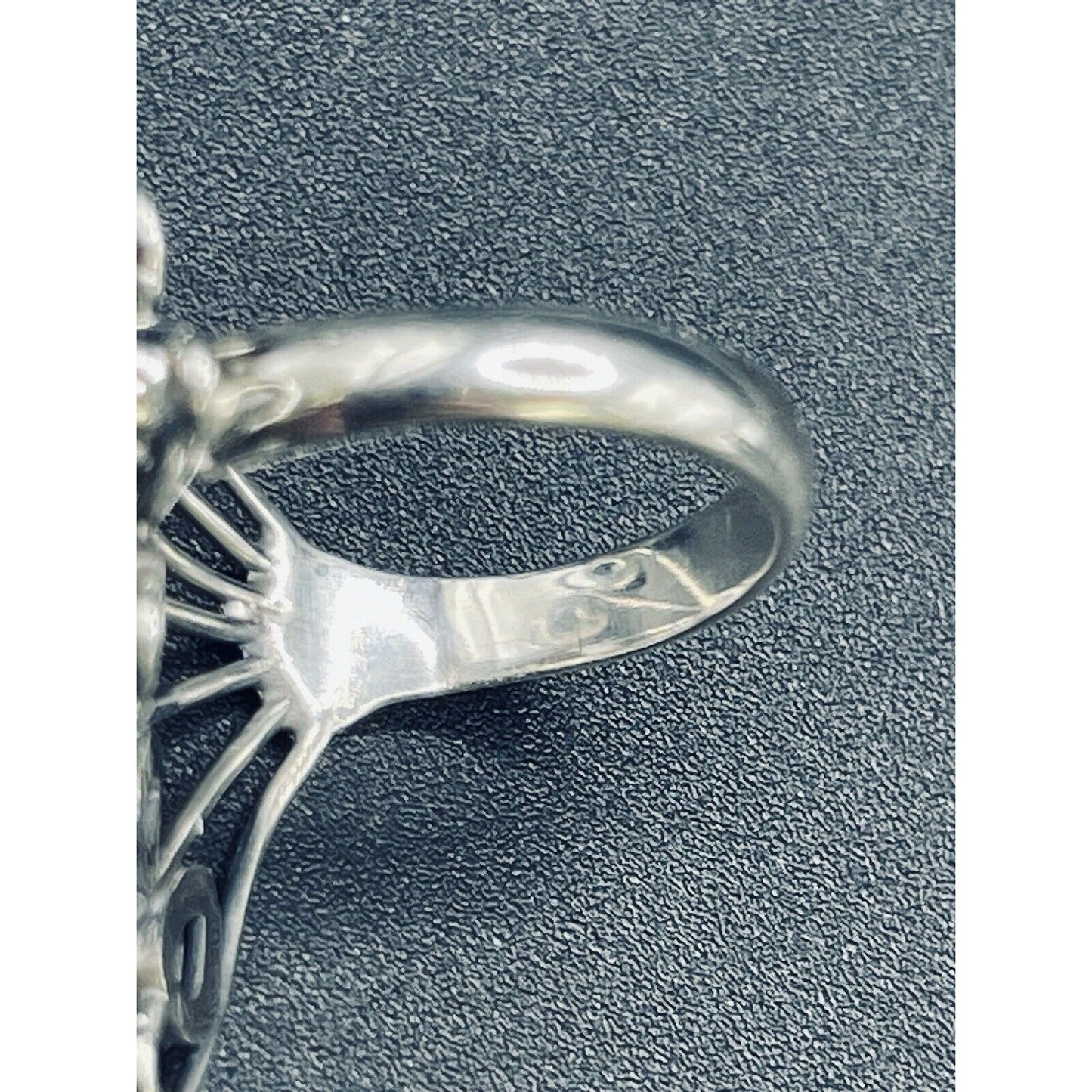 New Condition Sterling Silver Multi Gemstone Bezels Ring Size 7.00