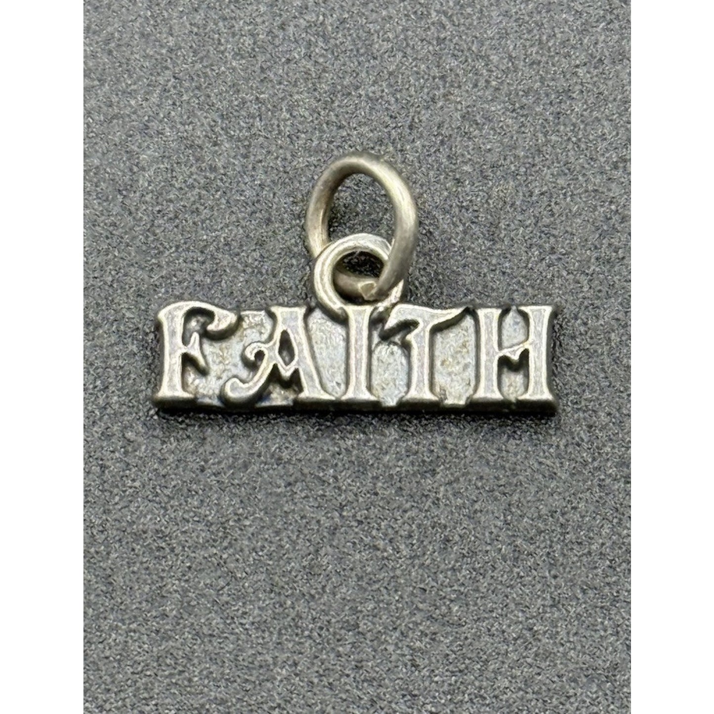 Vintage Sterling Silver “Faith” Charm 925 N20