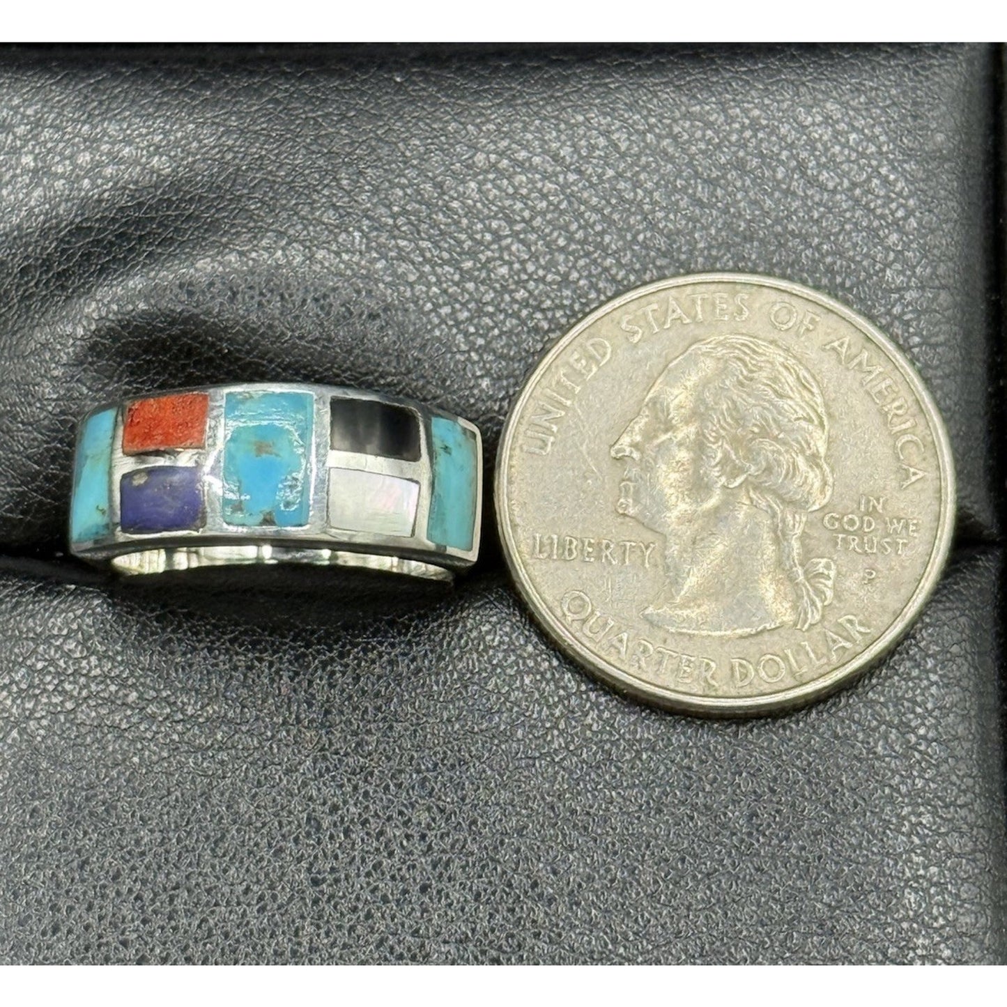 New Condition Sterling Silver MultiGemstone Ring Size 7.00 Turquoise