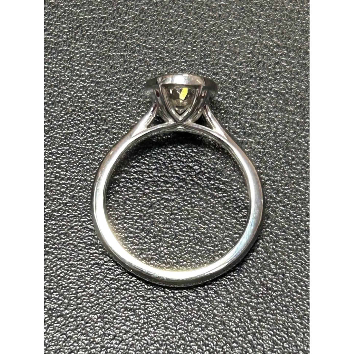 14k White Gold Lab Grown Oval 2.05 Carat Diamond E Color VS1 Bezel Ring