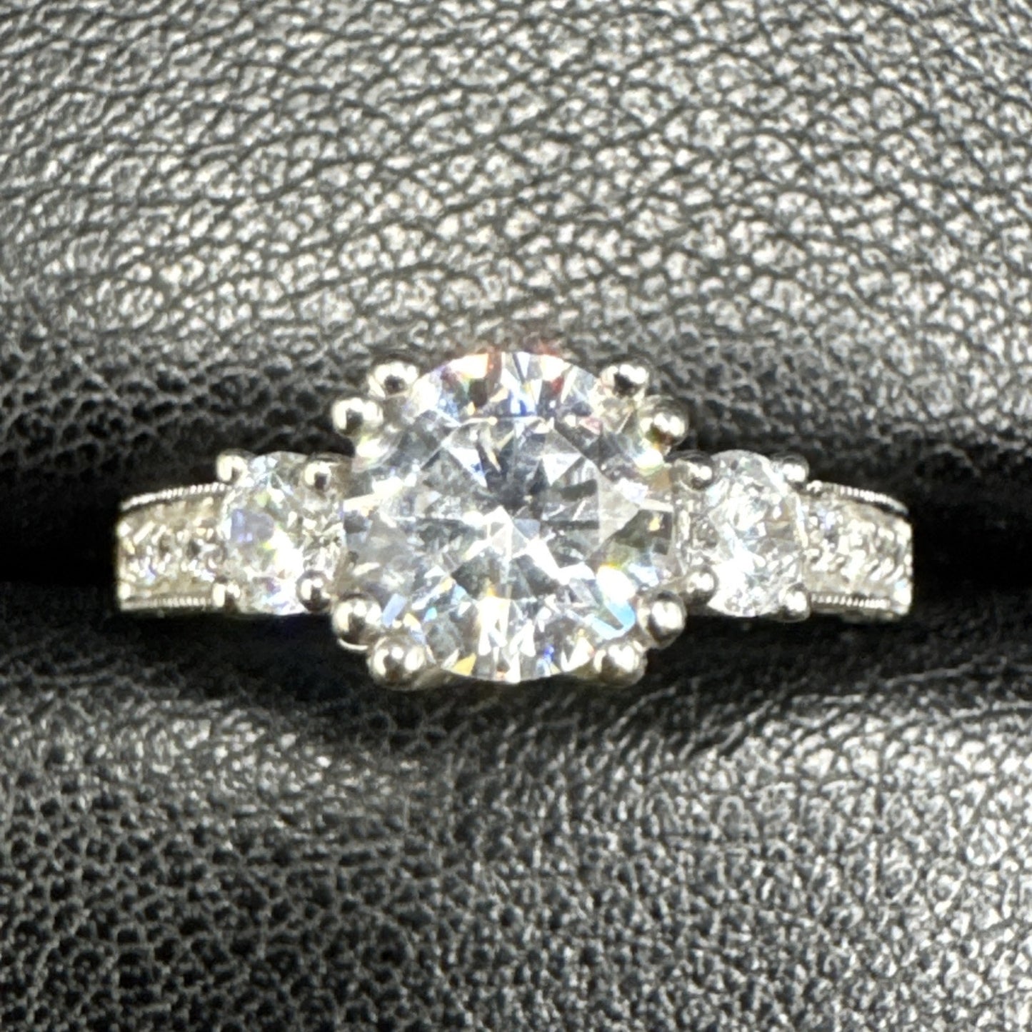 Sterling Silver CZ Vintage Style Engagement Ring 925 Size 6.5 N13