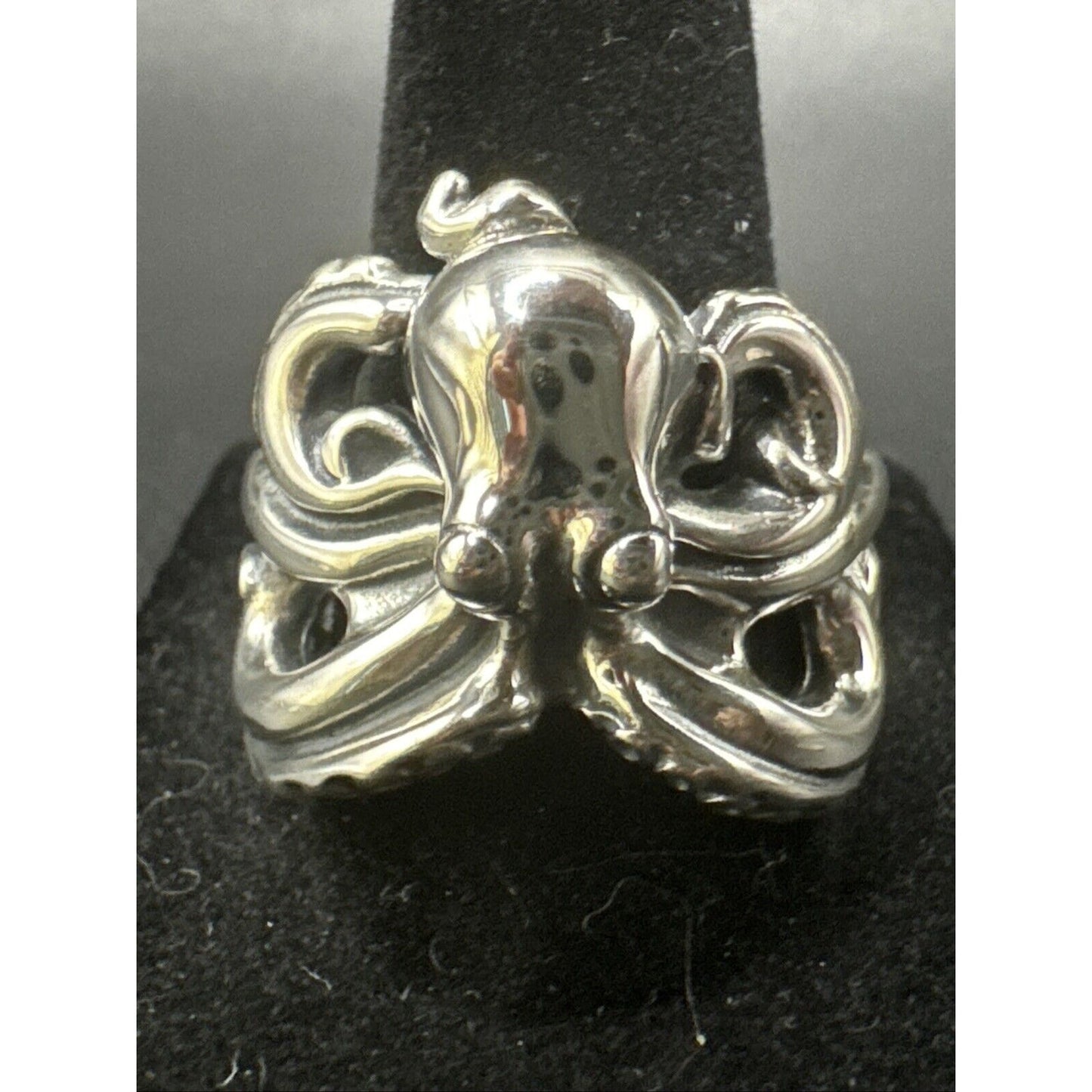 New Condition Sterling Silver Octopus Ring 925 Size 10