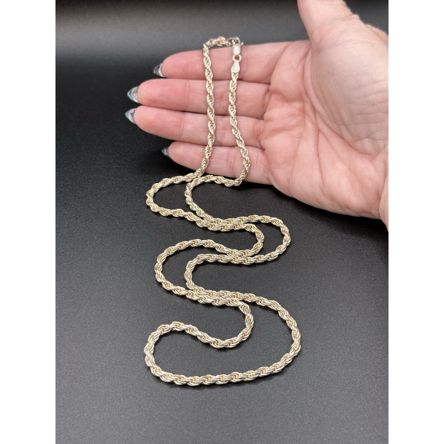 30” Sterling Silver Diamond Cut Rope 3.5MM 34 Grams P5