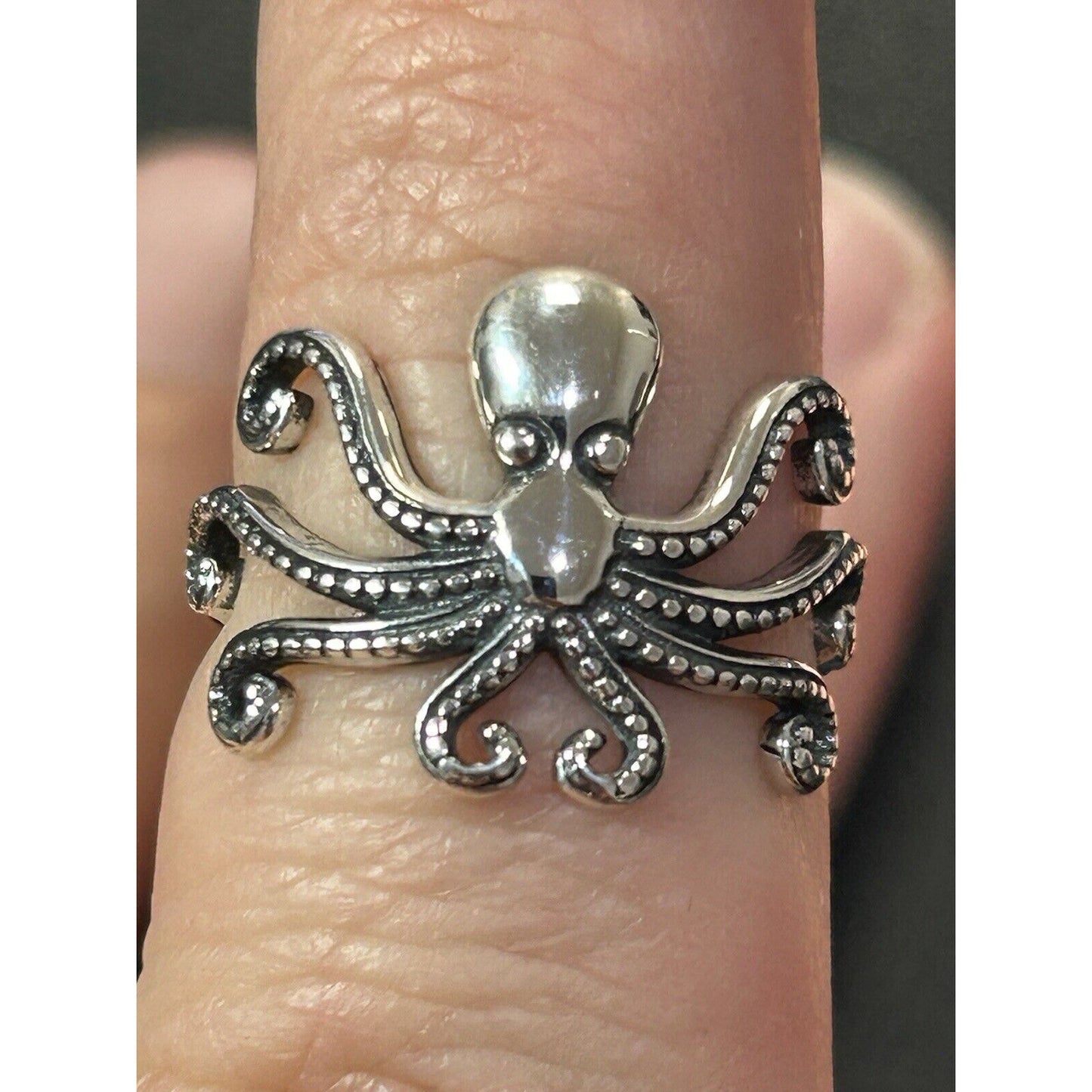 New Condition Sterling Silver Octopus Ring 925 Size 6.50