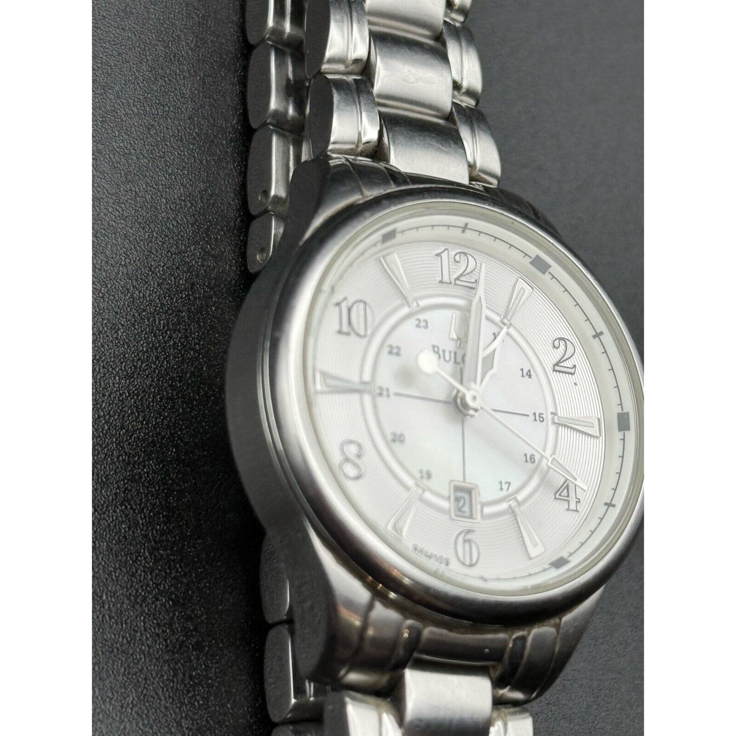 6” Bulova Ladies Watch Steel 36MM New Battery N12