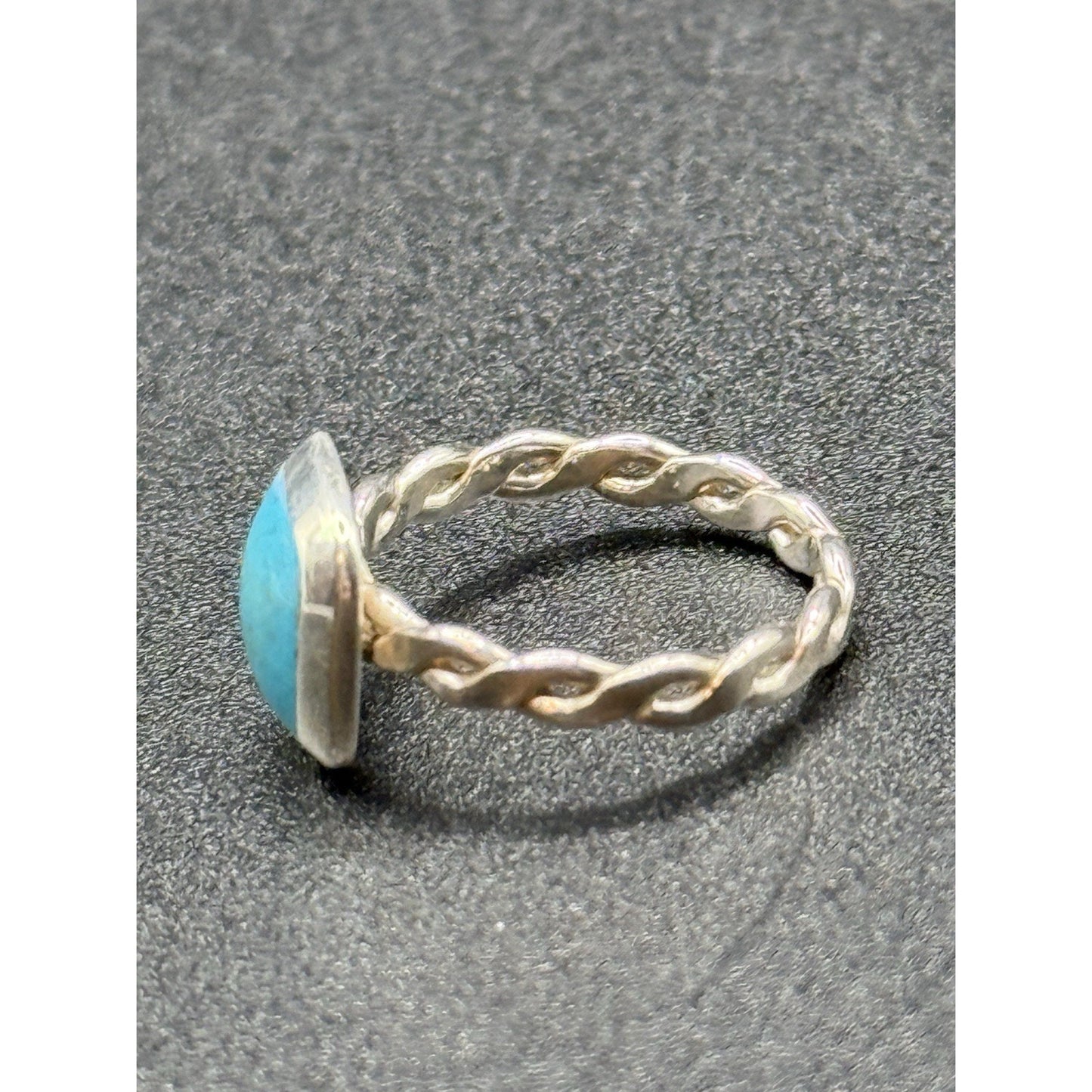 New Condition Sterling Silver Turquoise Ring Size 5.00 925 P19