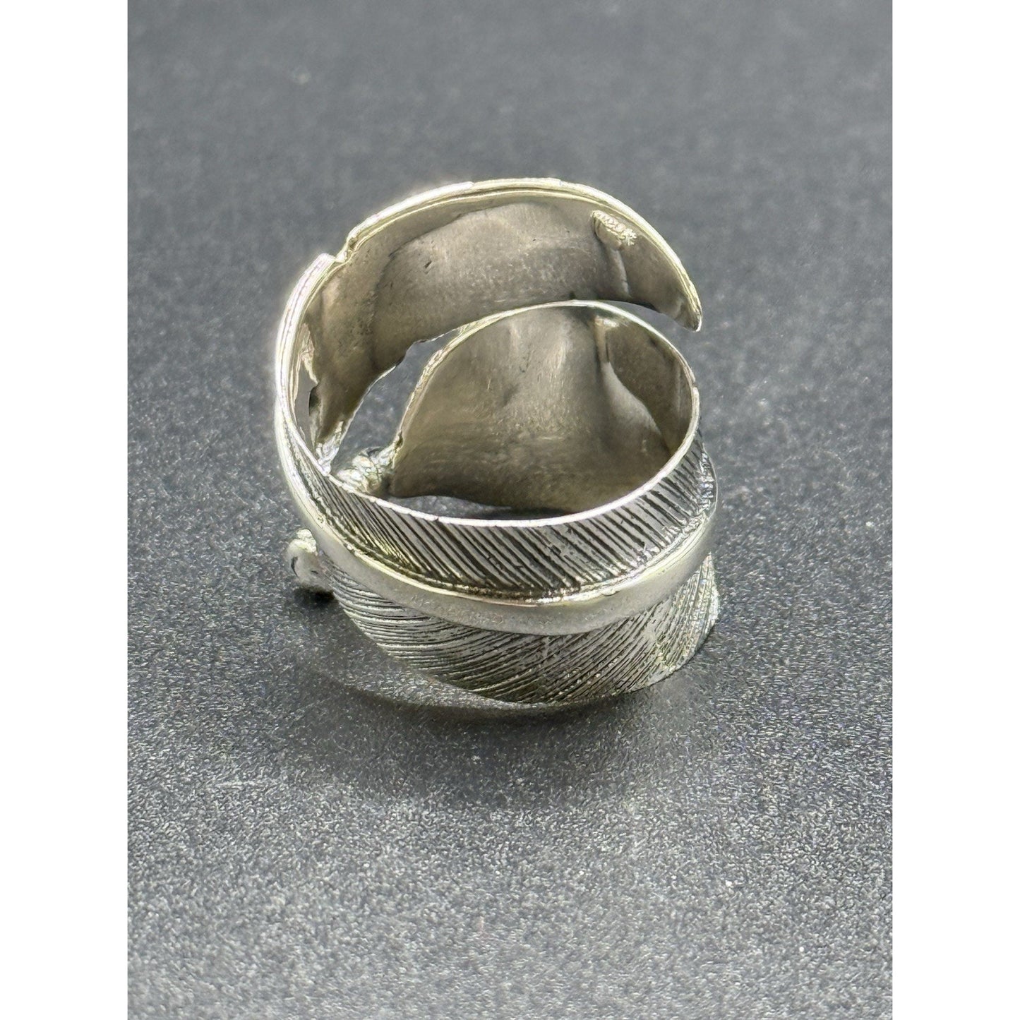 New Condition Sterling Silver Genuine Turquoise Ring Size 7.00 Feather Bypass