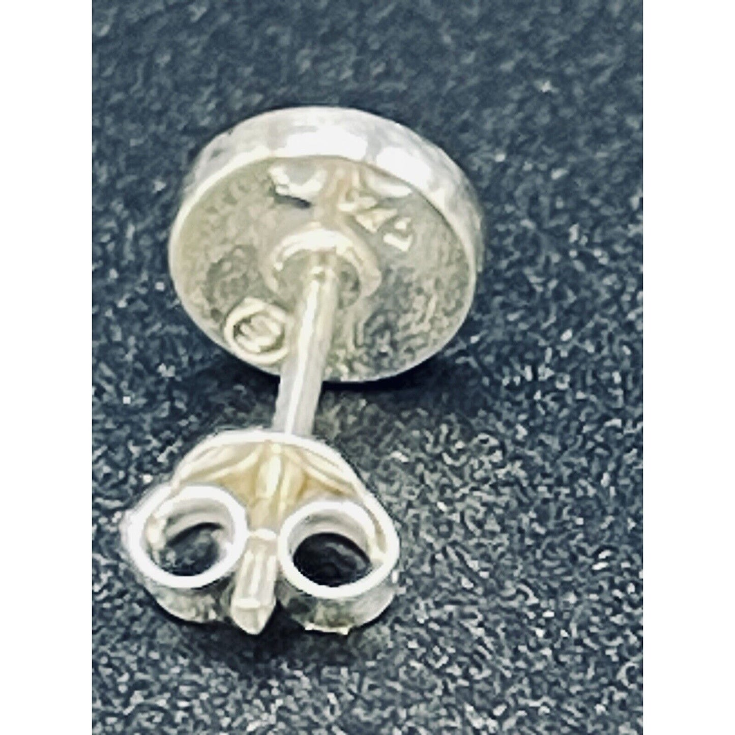 New Condition Sterling Silver 7MM Onyx Stud Plain Earrings