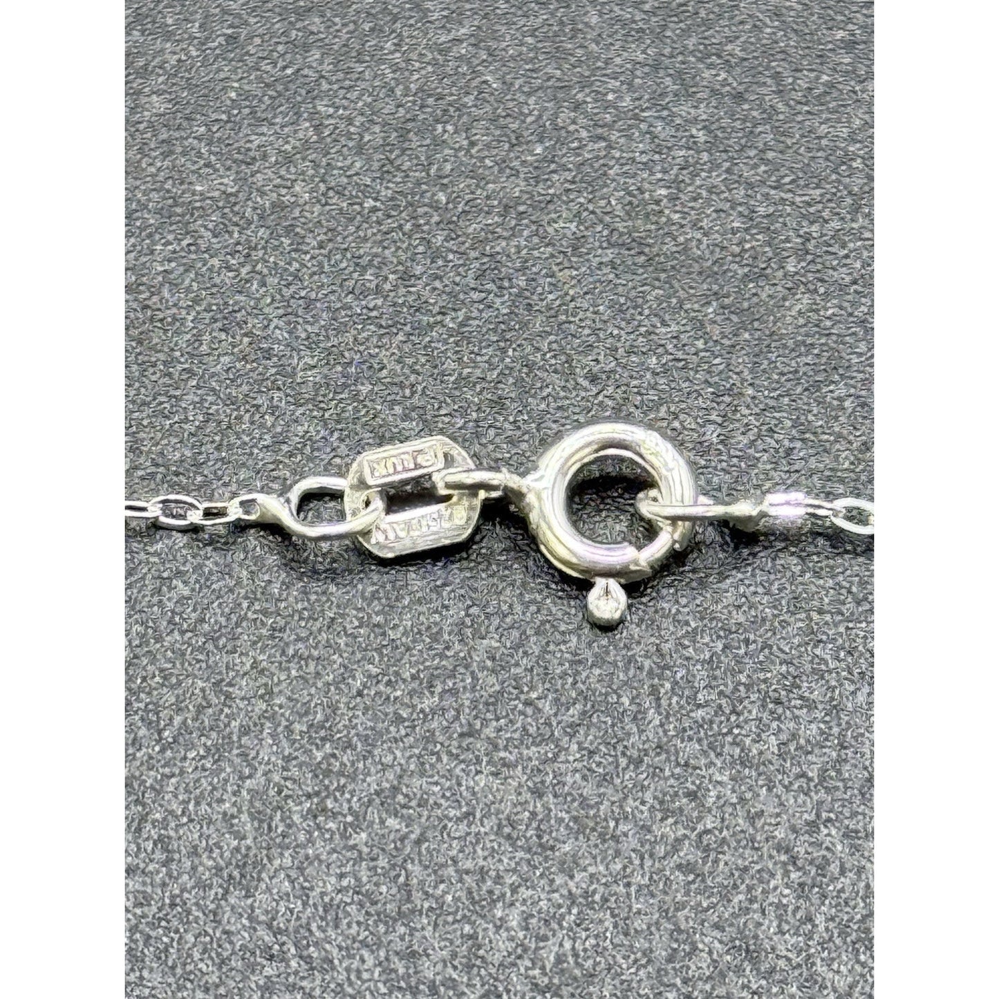18” Sterling Silver Lab Opal Whale Tail Pendant Necklace 925 P10