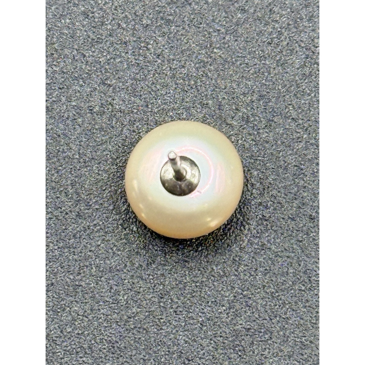 Sterling Silver 8.75MM Button Pearl Stud Earrings N19