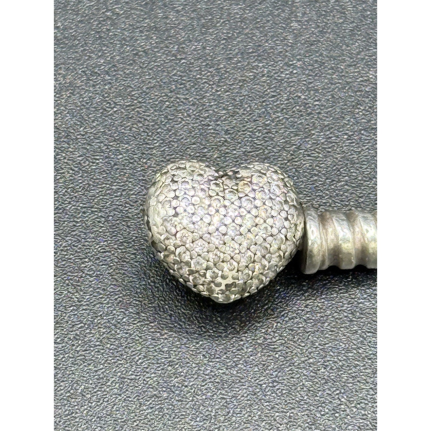 Pandora 7.25” Sterling Silver Cubic Zirconia Heart Clasp Bracelet ALE Q7