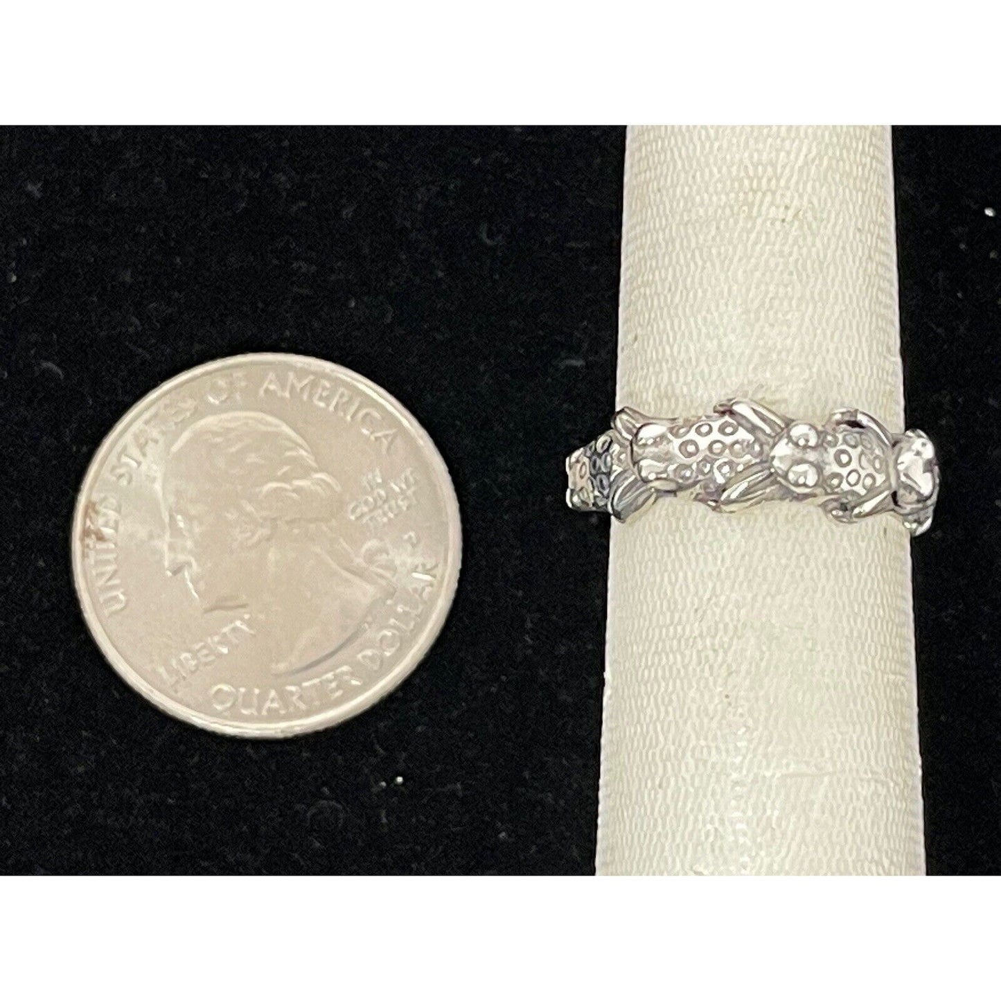 Sterling Silver Frog Ring Size 5.75 925 K29