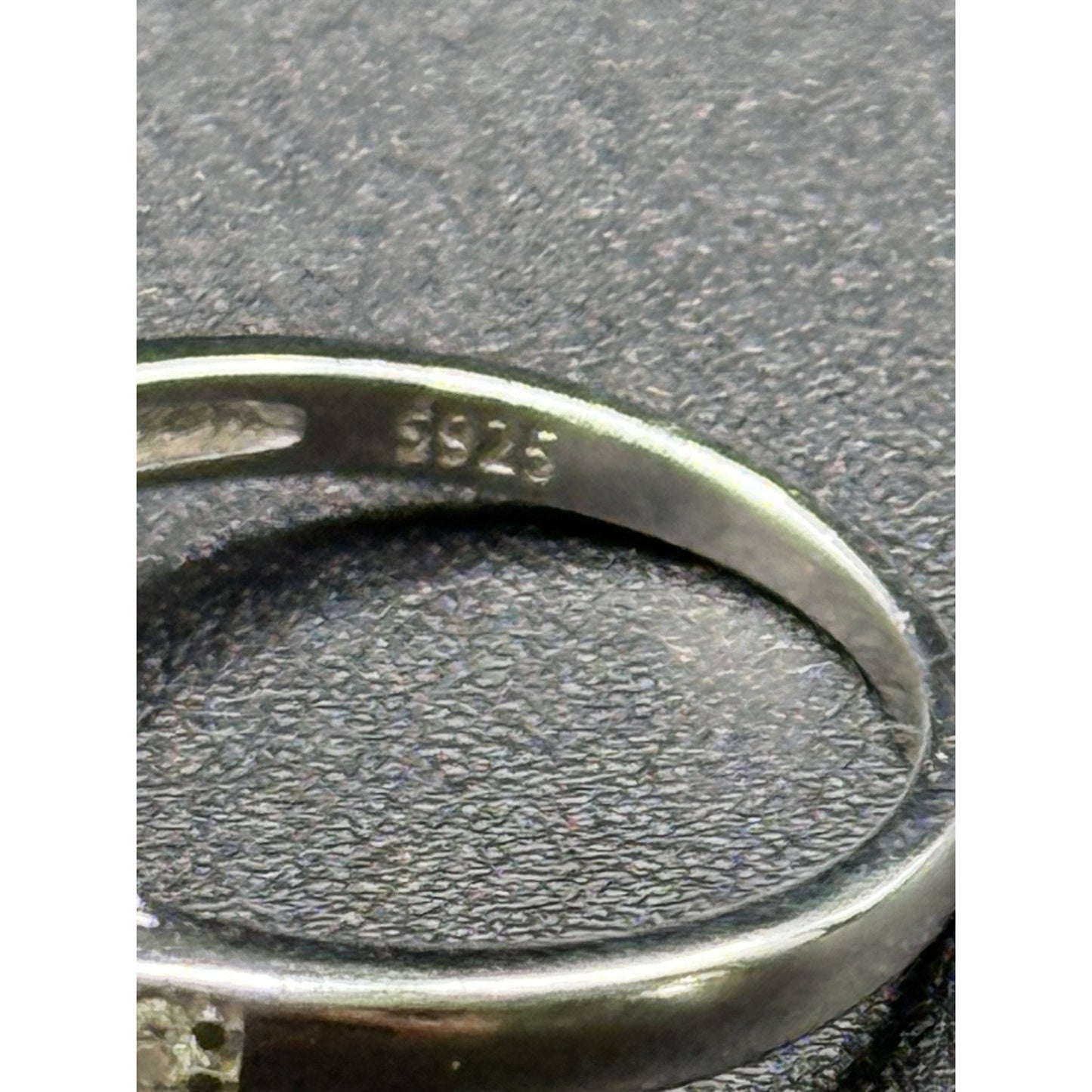 New Condition Sterling Silver Moissanite Blue Cubic Zirconia Ring Size 5.75