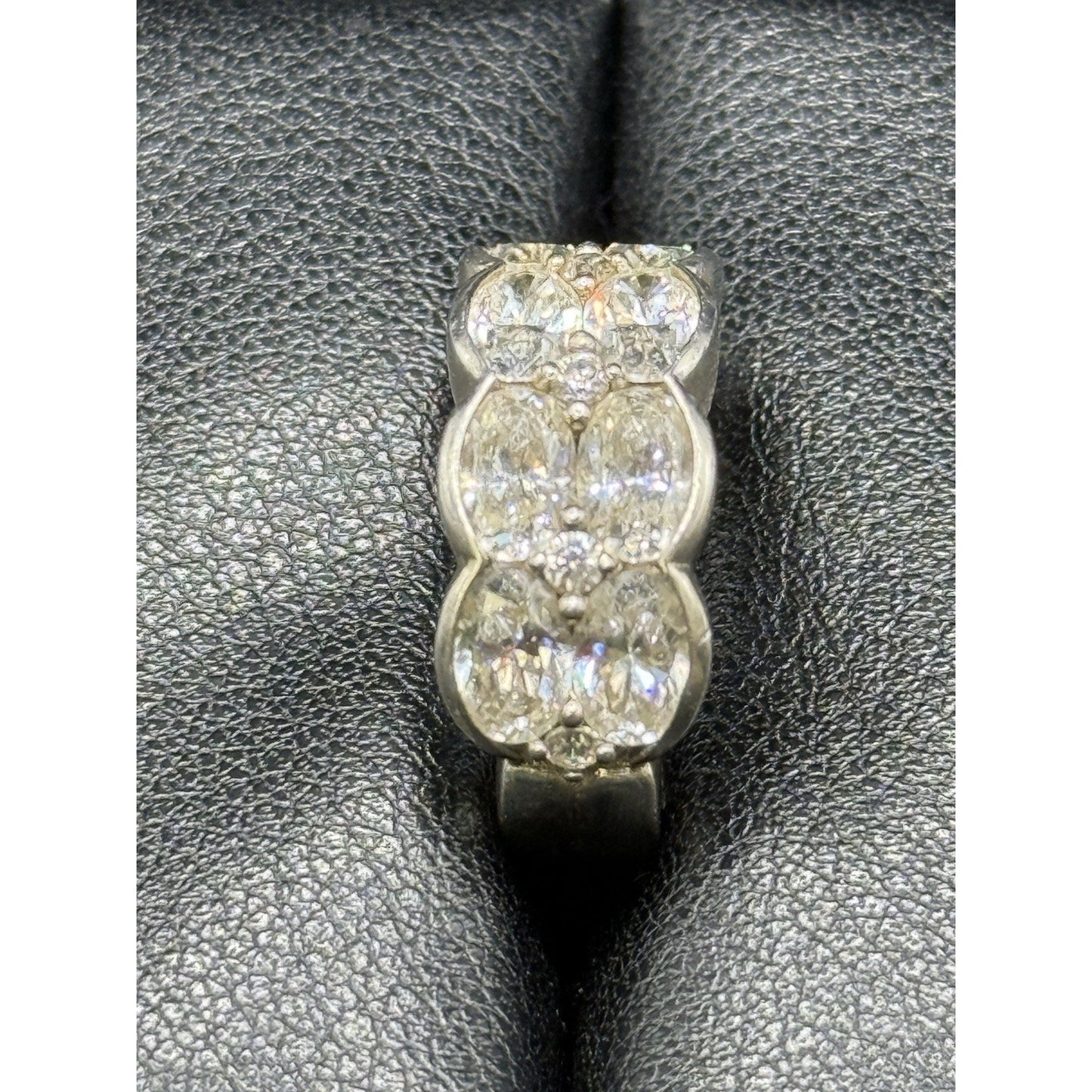 Jose Hess Sterling Silver Oval Cubic Zirconia Statement Ring Size 5.75 Q21