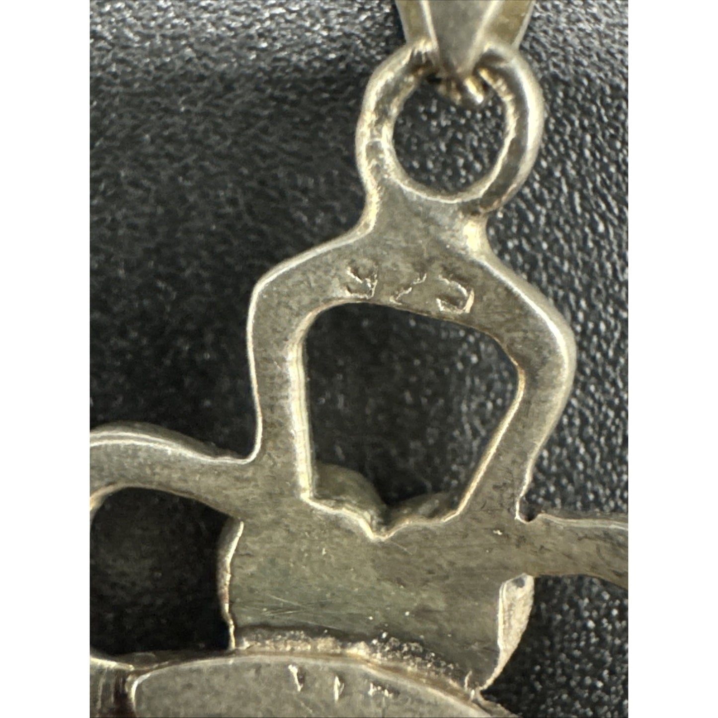 24” Sterling Silver Black Enamel Heart Cross Pendant Necklace 925 T27