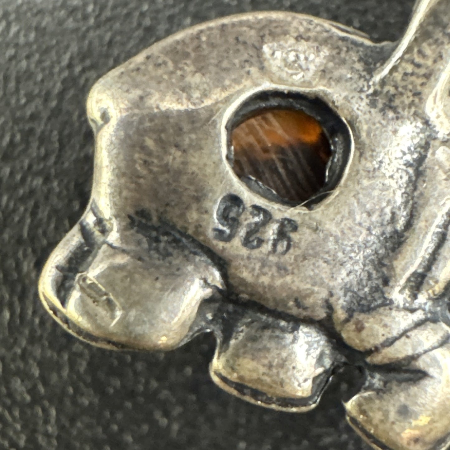 Sterling Silver Dainty Amber Hippopotamus Pendant 925 P2
