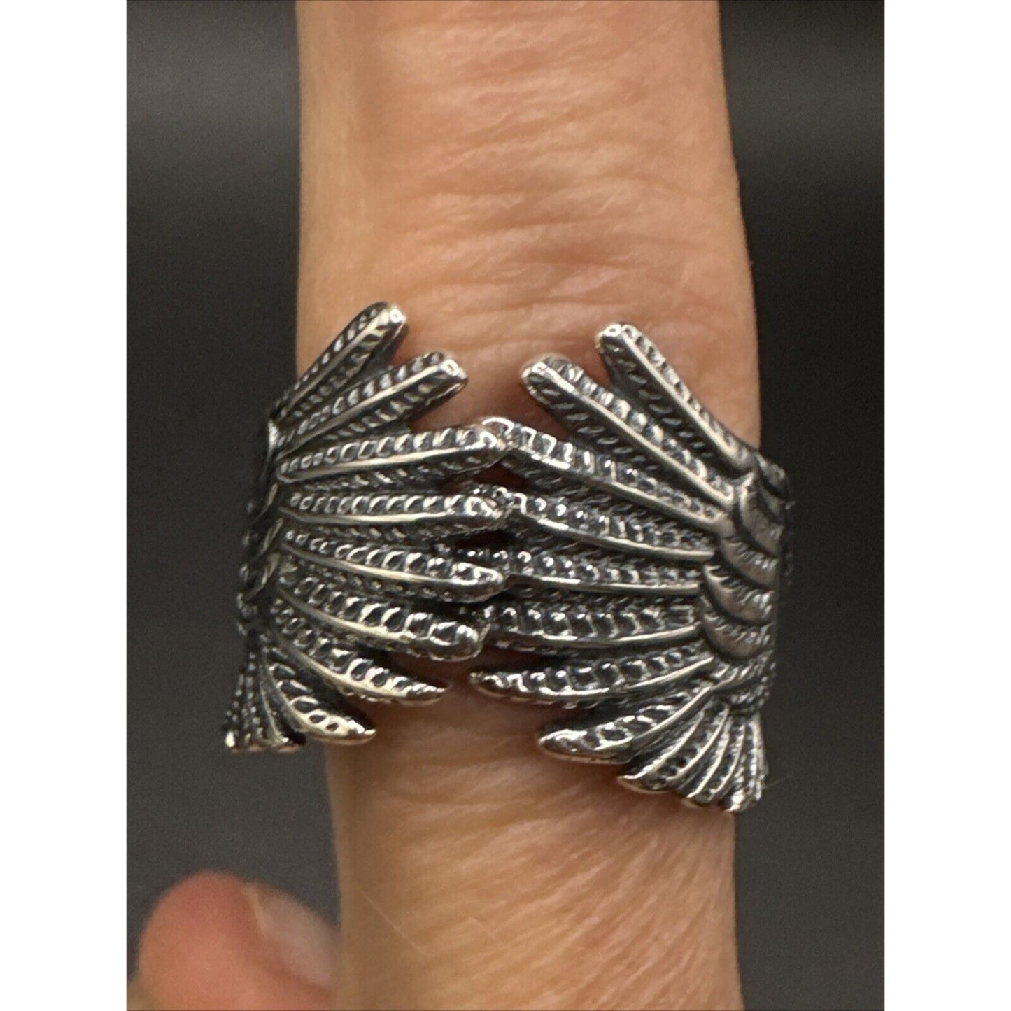 New Condition Sterling Silver Eagle In Flight Ring 925 Size 10