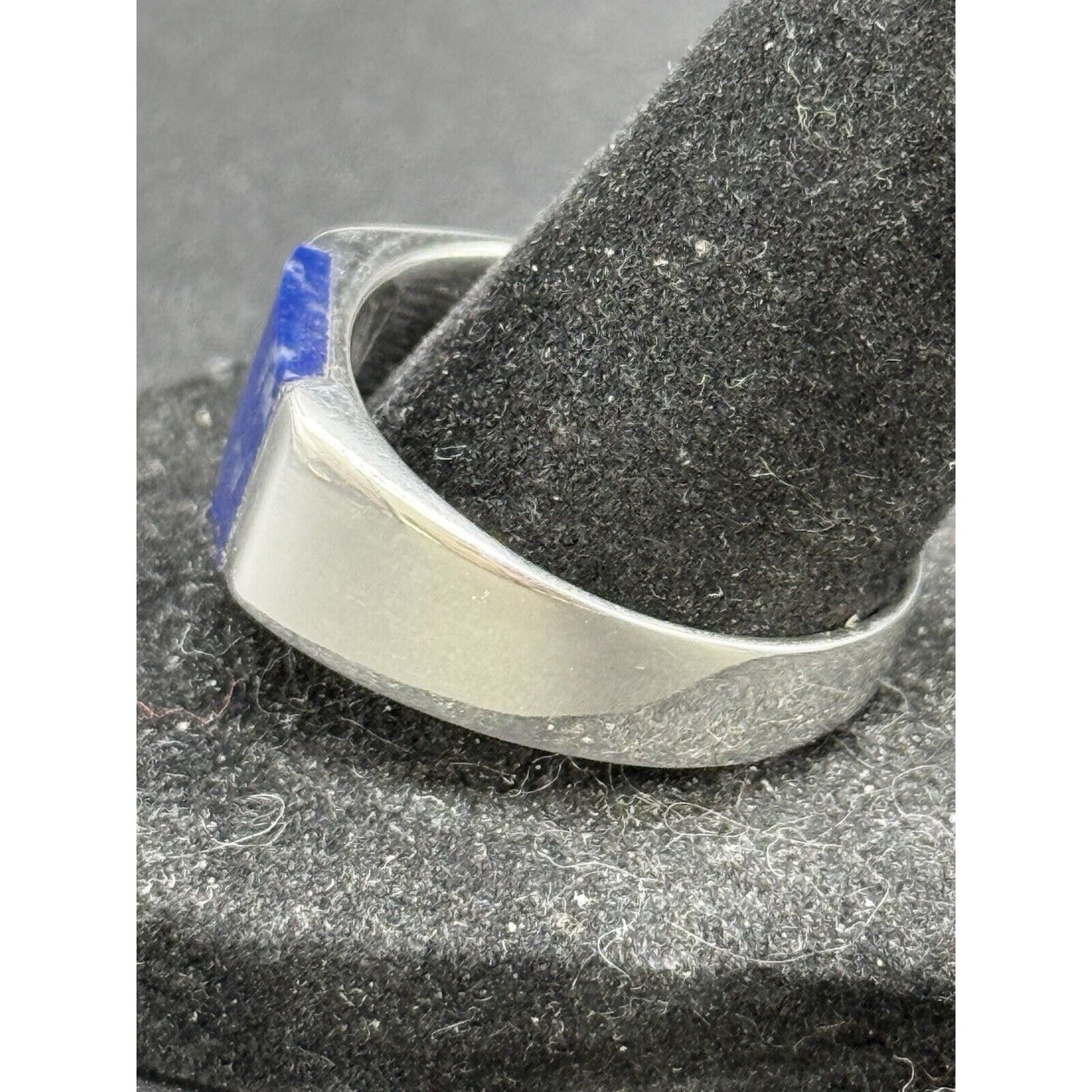 New Condition Sterling Silver Genuine Lapis Ring Size 10.75