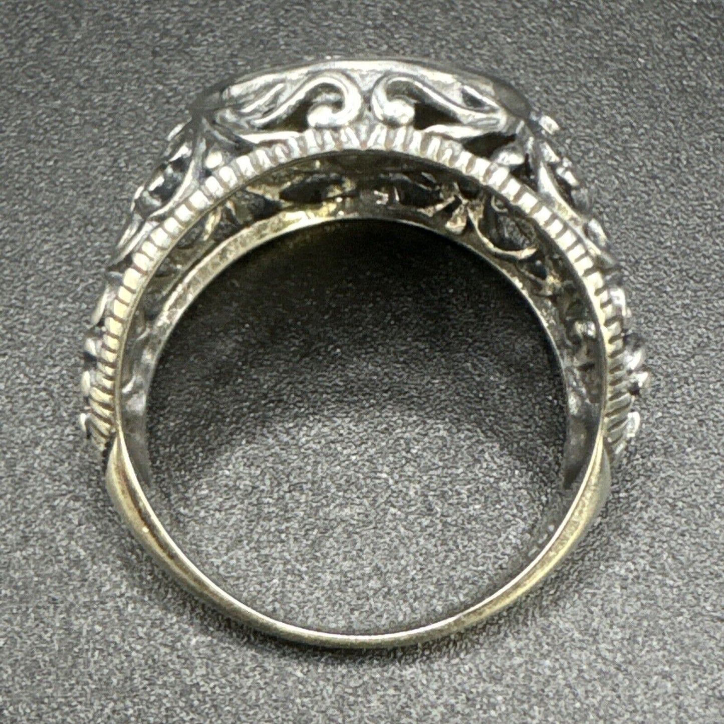 New Condition Sterling Silver Indian Skull Ring 925 Size 10
