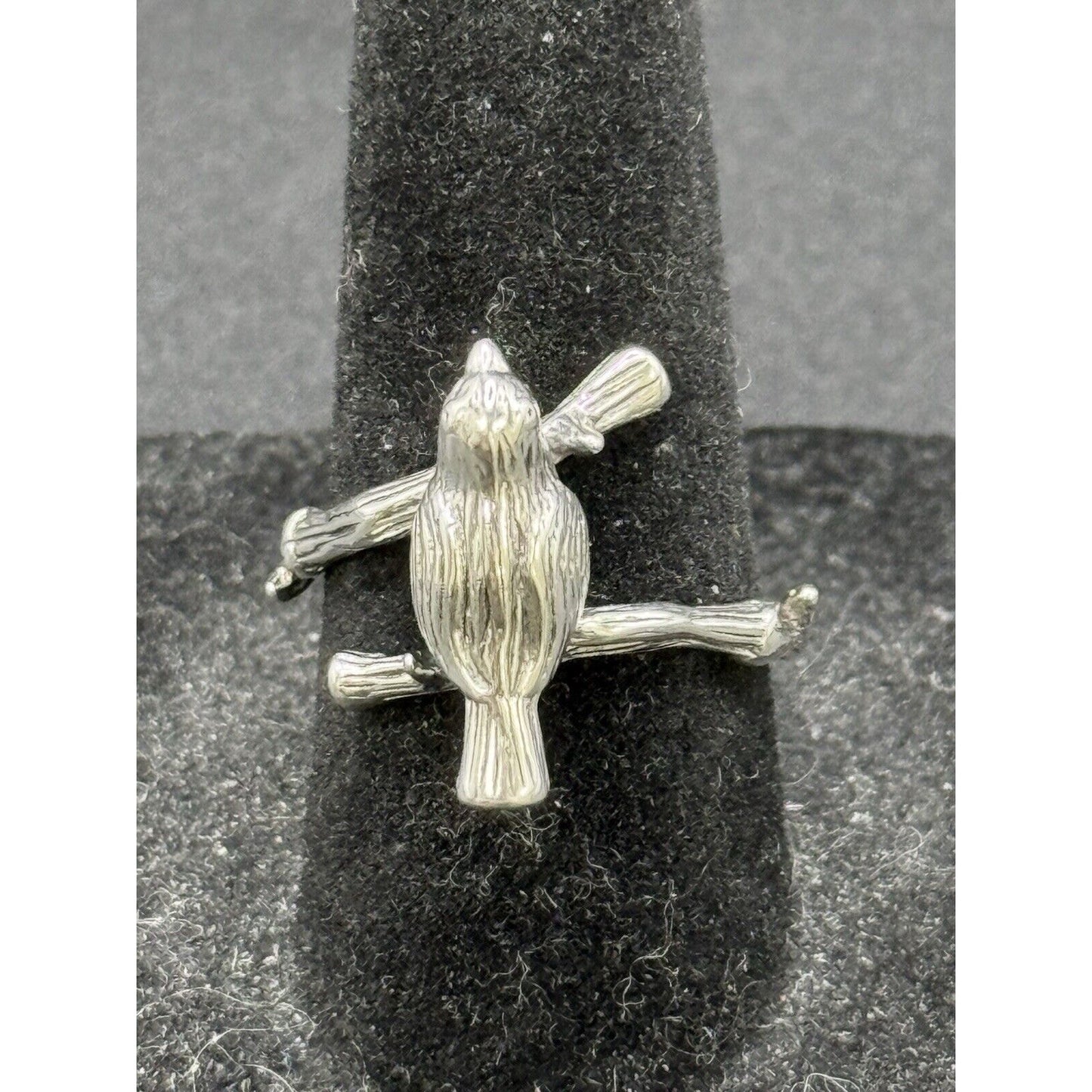 New Condition Sterling Silver Bird On A Branch Ring Size 6.50 925