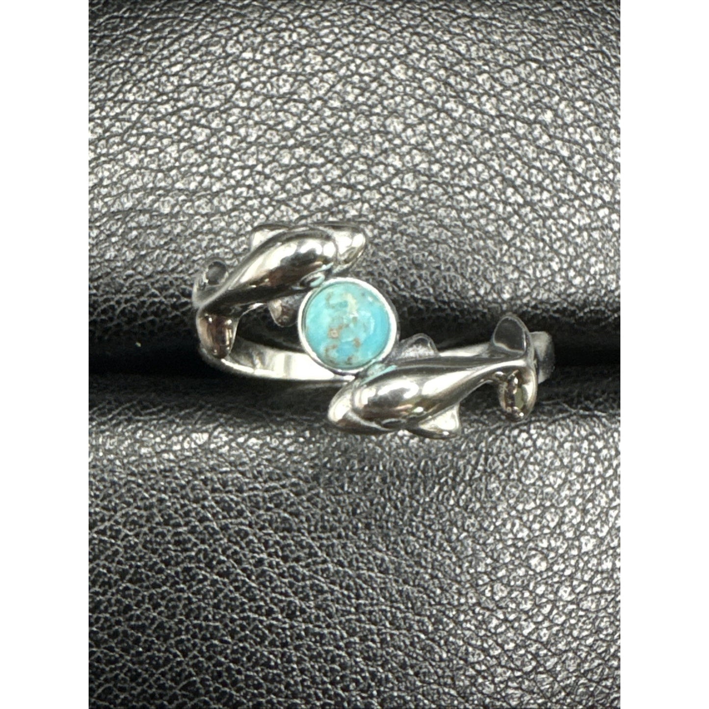 New Condition Sterling Silver Double Dolphin Ring 925 Size 7
