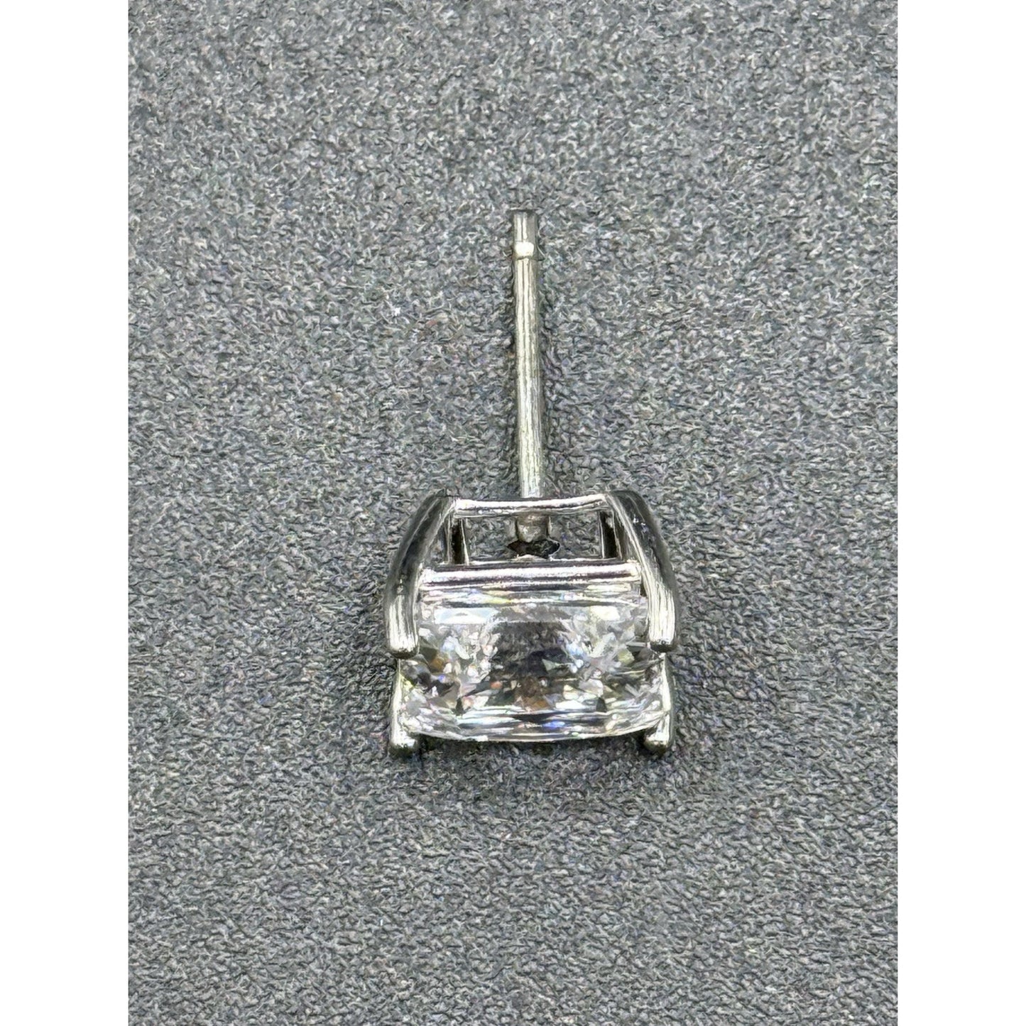 Sterling Silver 8MM Princess Cut Cubic Zirconia Stud Earrings P3