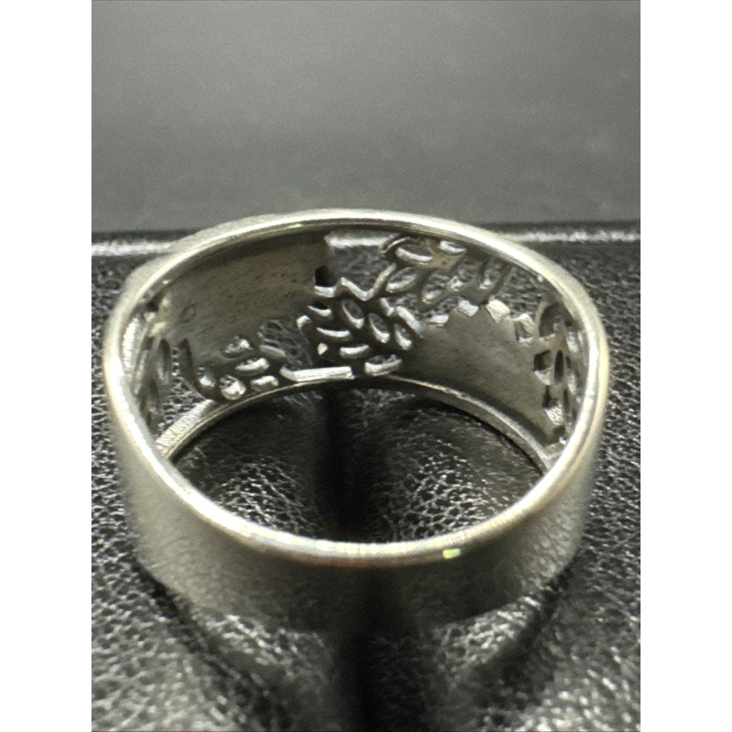 New Condition Sterling Silver Sunflower Openwork Band Ring 925 Size 7