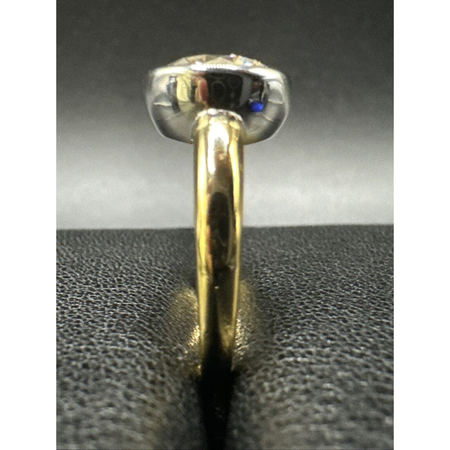 New Condition Two Tone Sterling Silver 3 Carat Moissanite Ring 925 Size 6.50 GRA