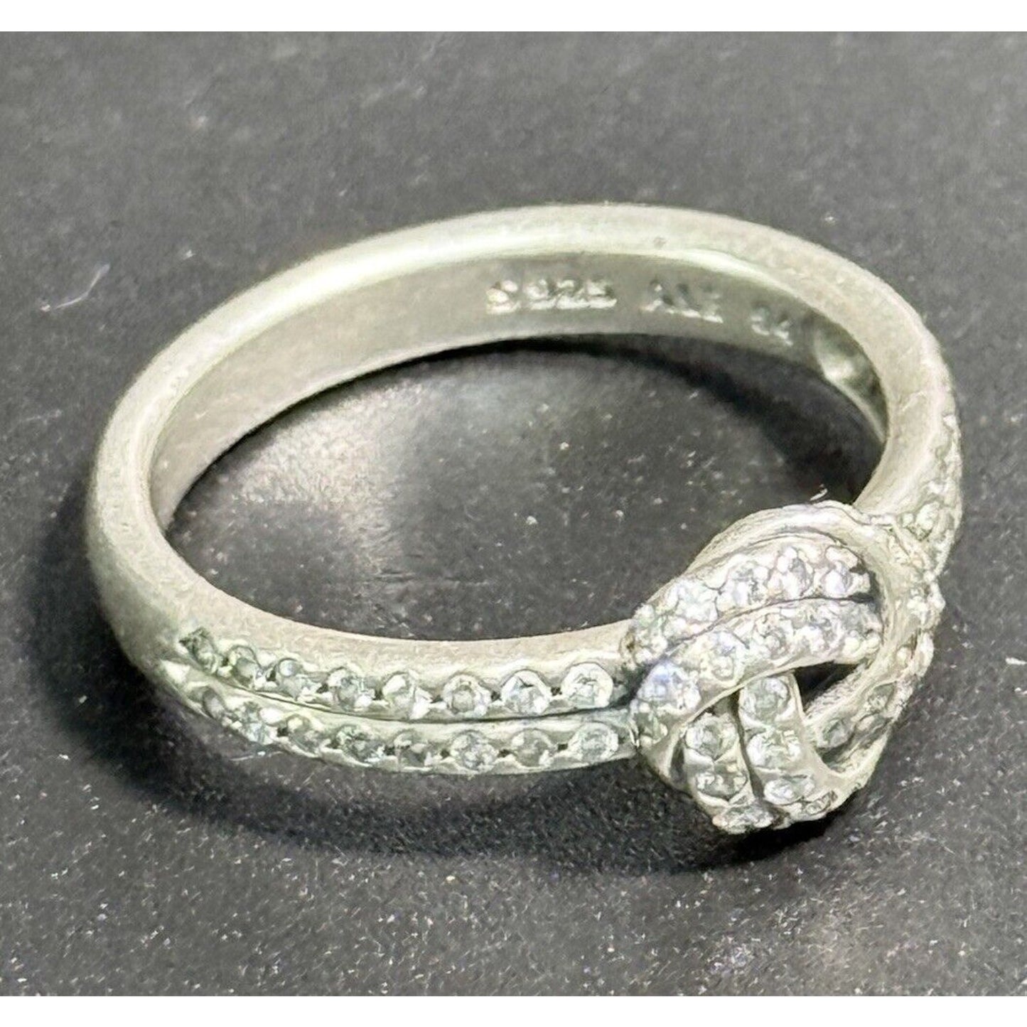 Pandora Sterling Silver Cubic Zirconia Love Knot Ring Size 6.50 M28