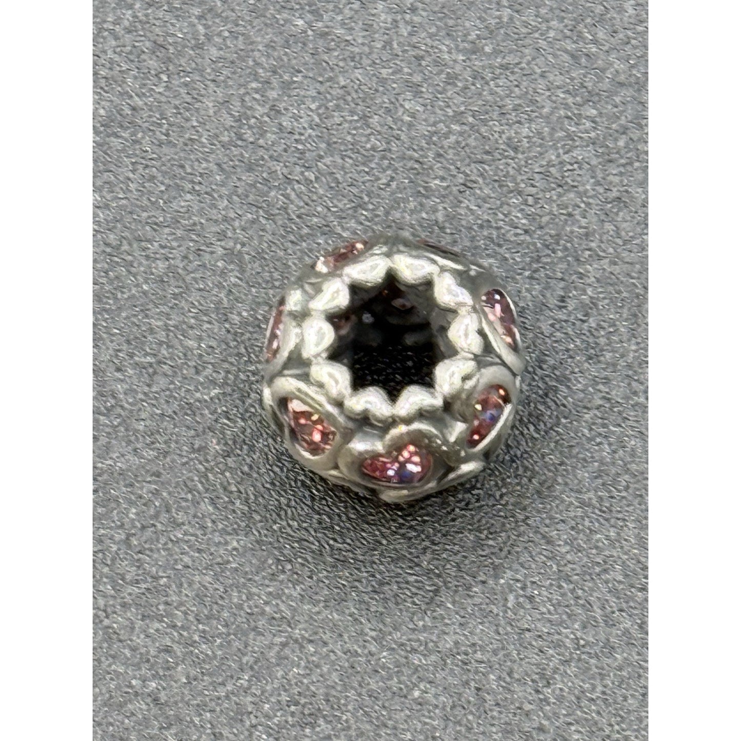 Pandora Sterling Silver Pink CZ Heart Charm ALE Love All Around P12