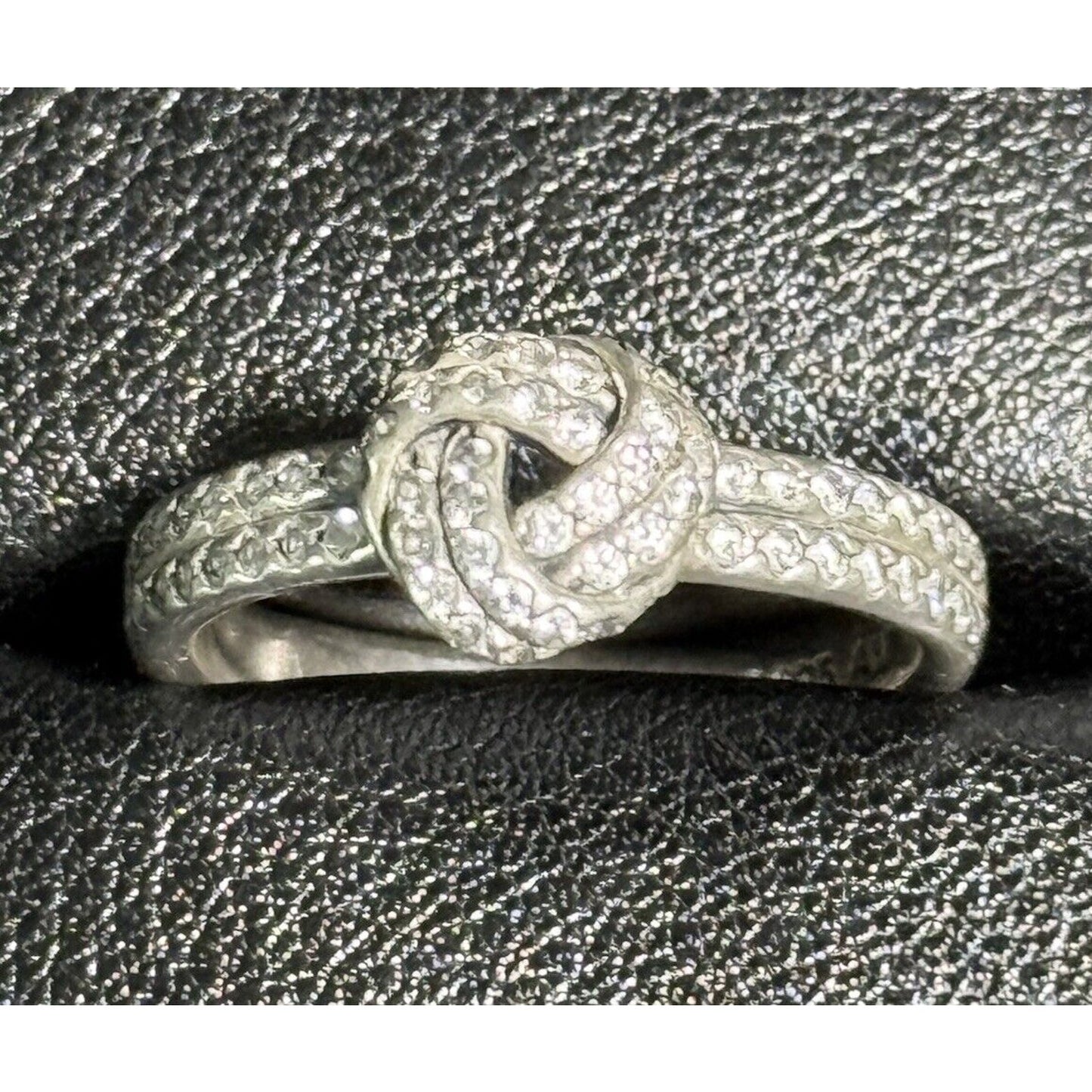 Pandora Sterling Silver Cubic Zirconia Love Knot Ring Size 6.50 M28
