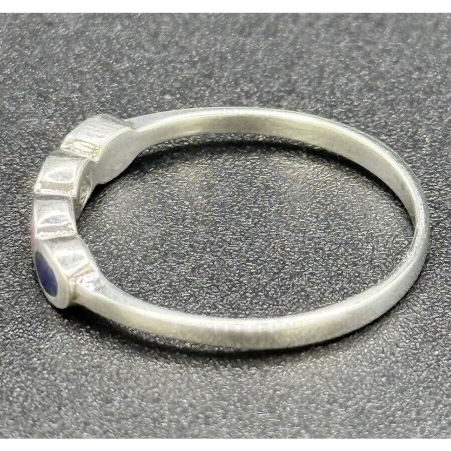 New Condition Sterling Silver Multi Gemstone 4-Stone Ring Size 6.75