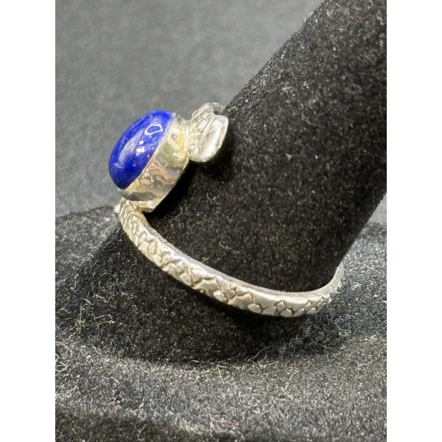 EUC Sterling Silver Genuine Lapis Snake Ring Size 7.50 P18