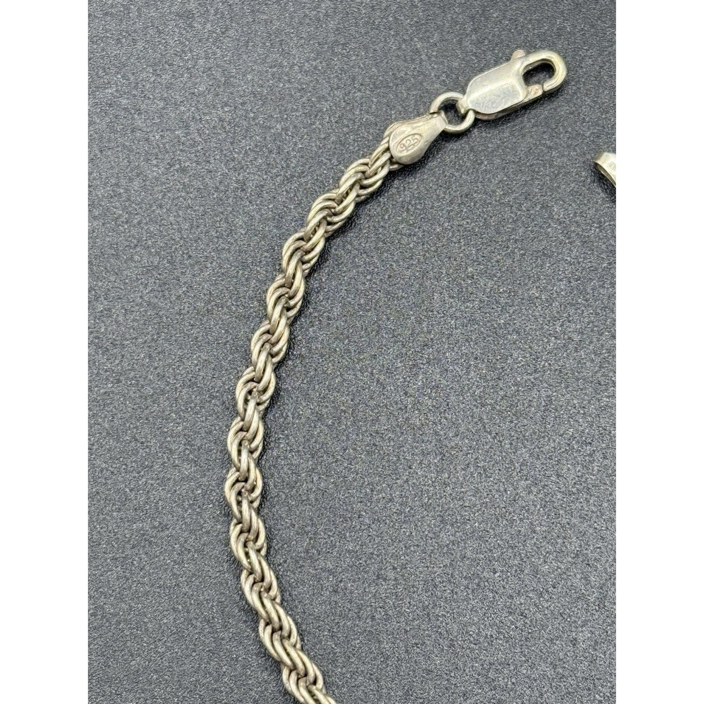 7.5” Sterling Silver Rope Chain Bracelet 8 Grams 3MM P6