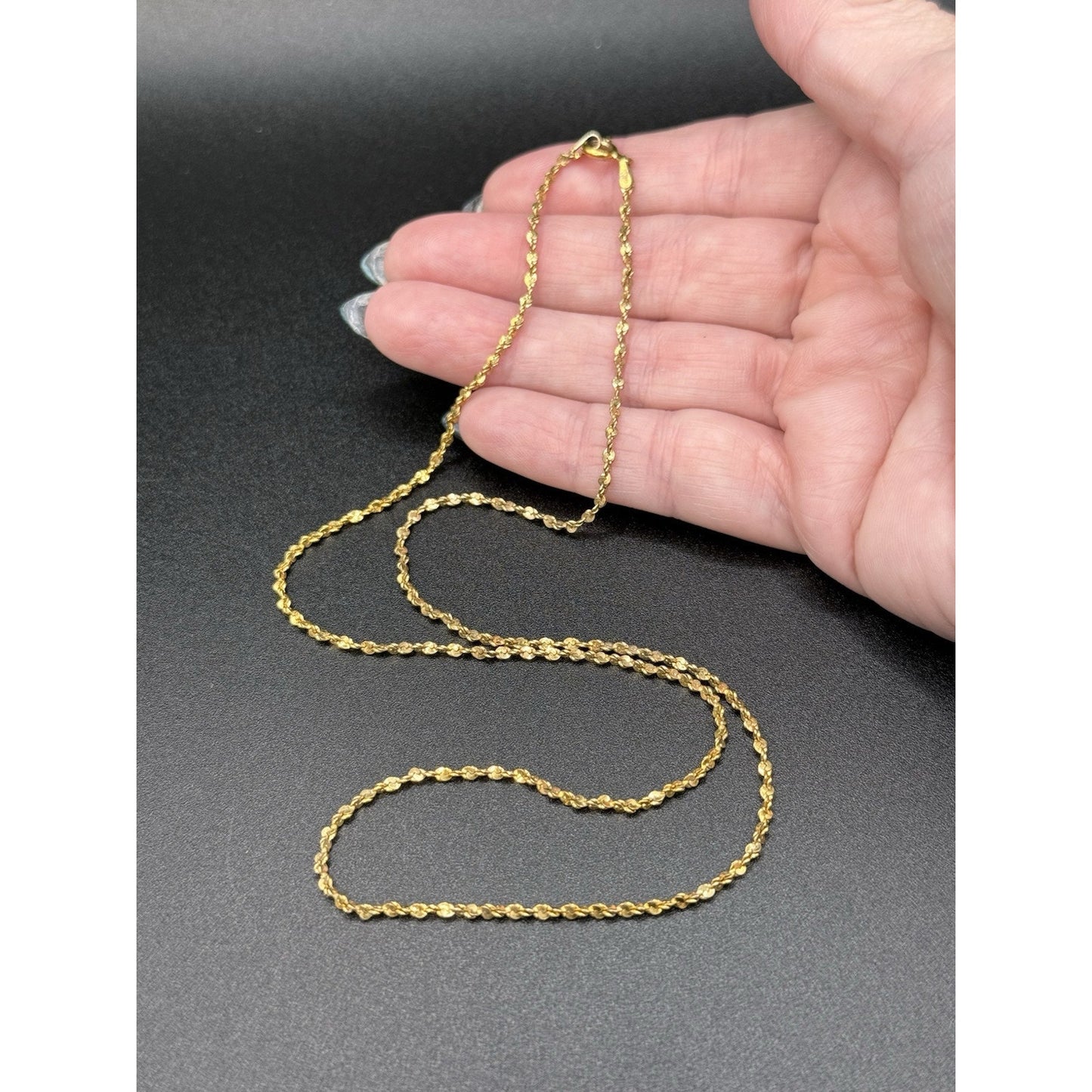 20” Gold Sterling Silver Twist Chain Necklace 925 P5