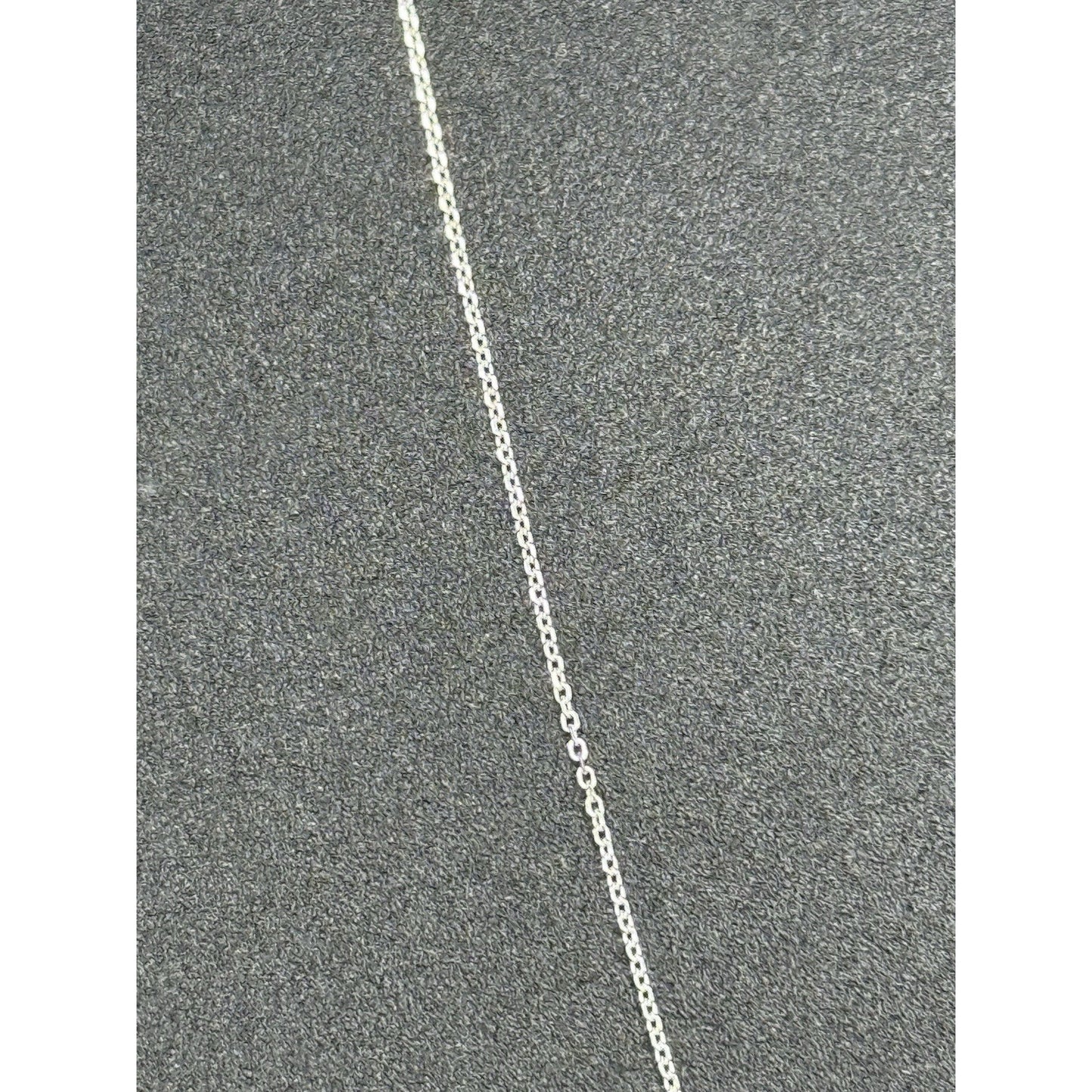 18” New Condition Sterling Silver Lab Blue Opal Artisan Crescent Moon Pendant