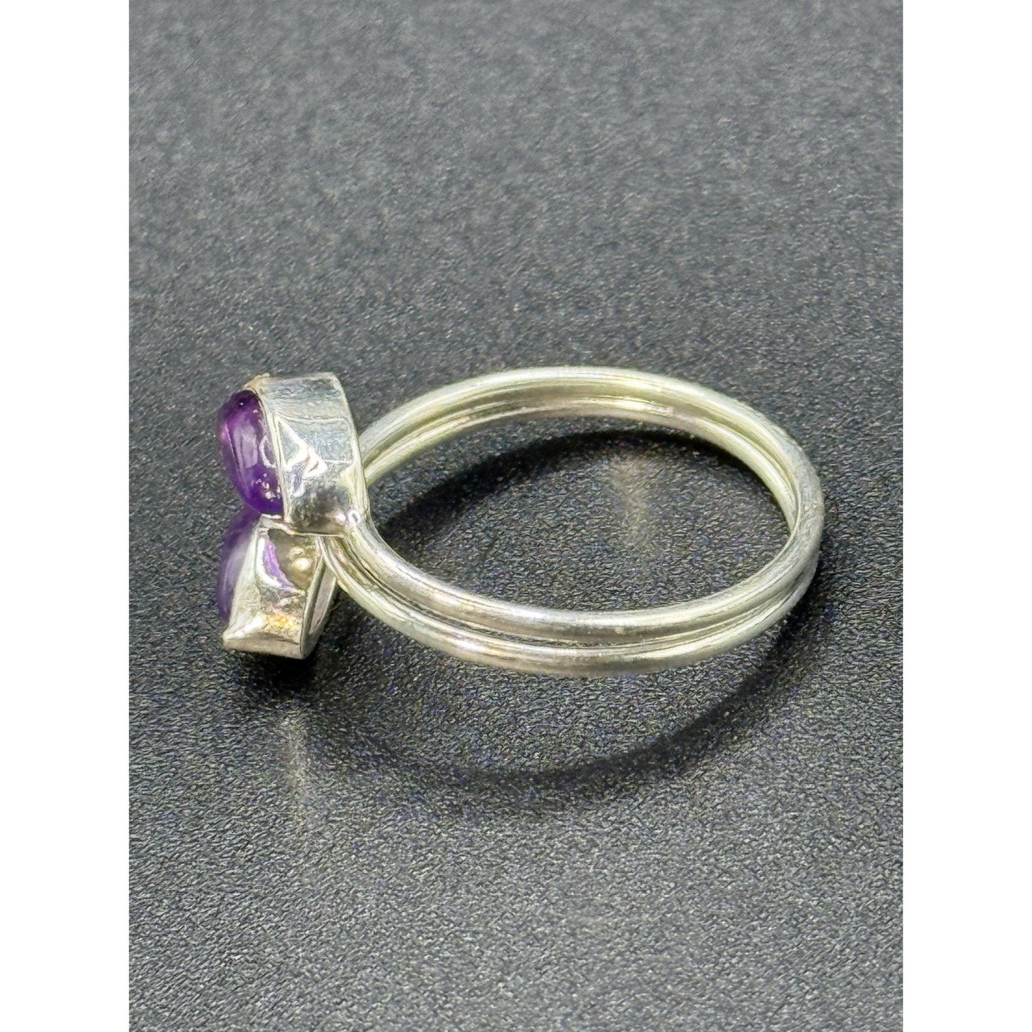 New Condition Sterling Silver Bypass Genuine Amethyst Ring Size 9.00 925 P19
