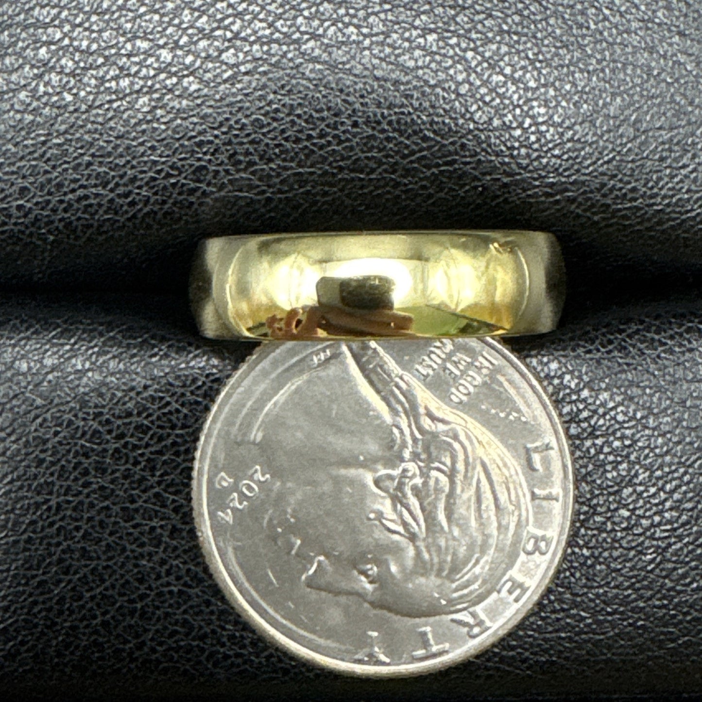 New Condition 6 Mm Gold Sterling Silver Comfort Fit Band Ring Size 10