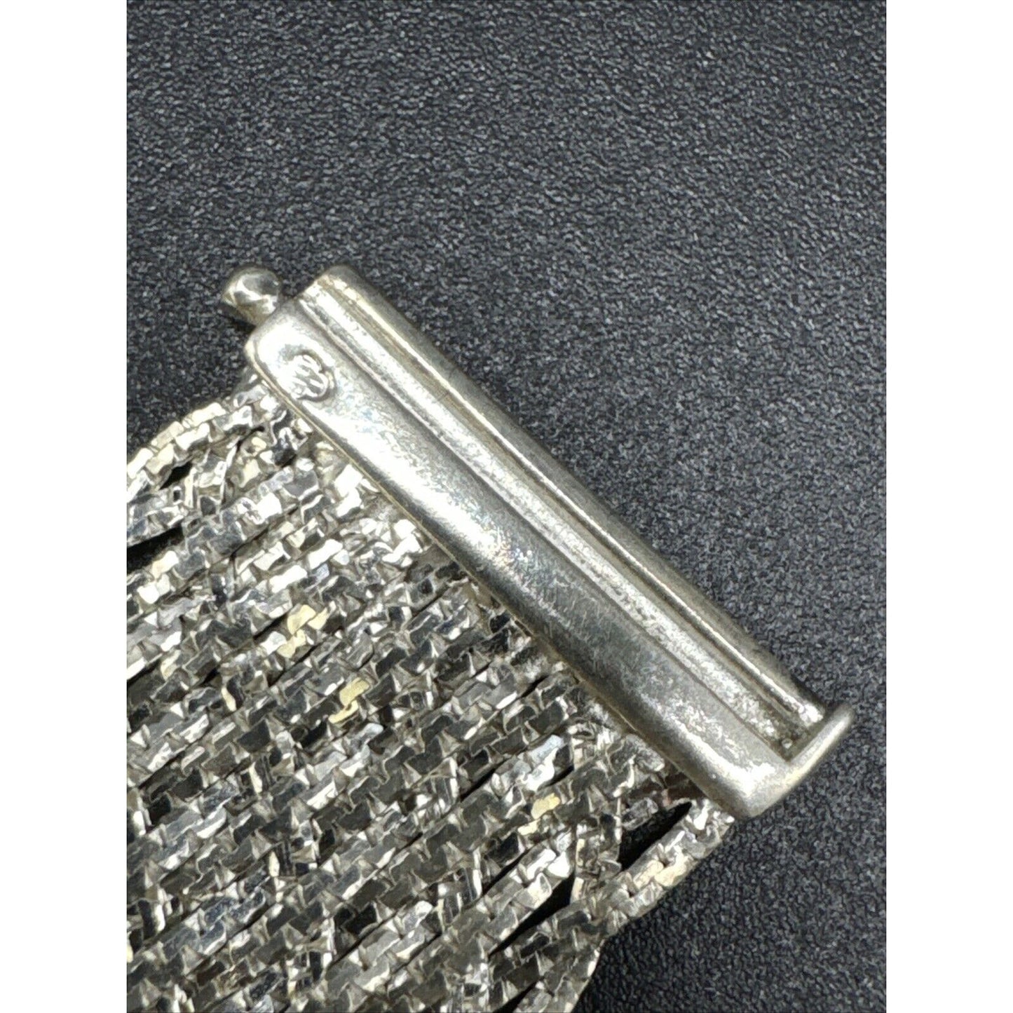 7.5” Vintage Flat Woven Sterling Silver Bracelet 27g 925 K10
